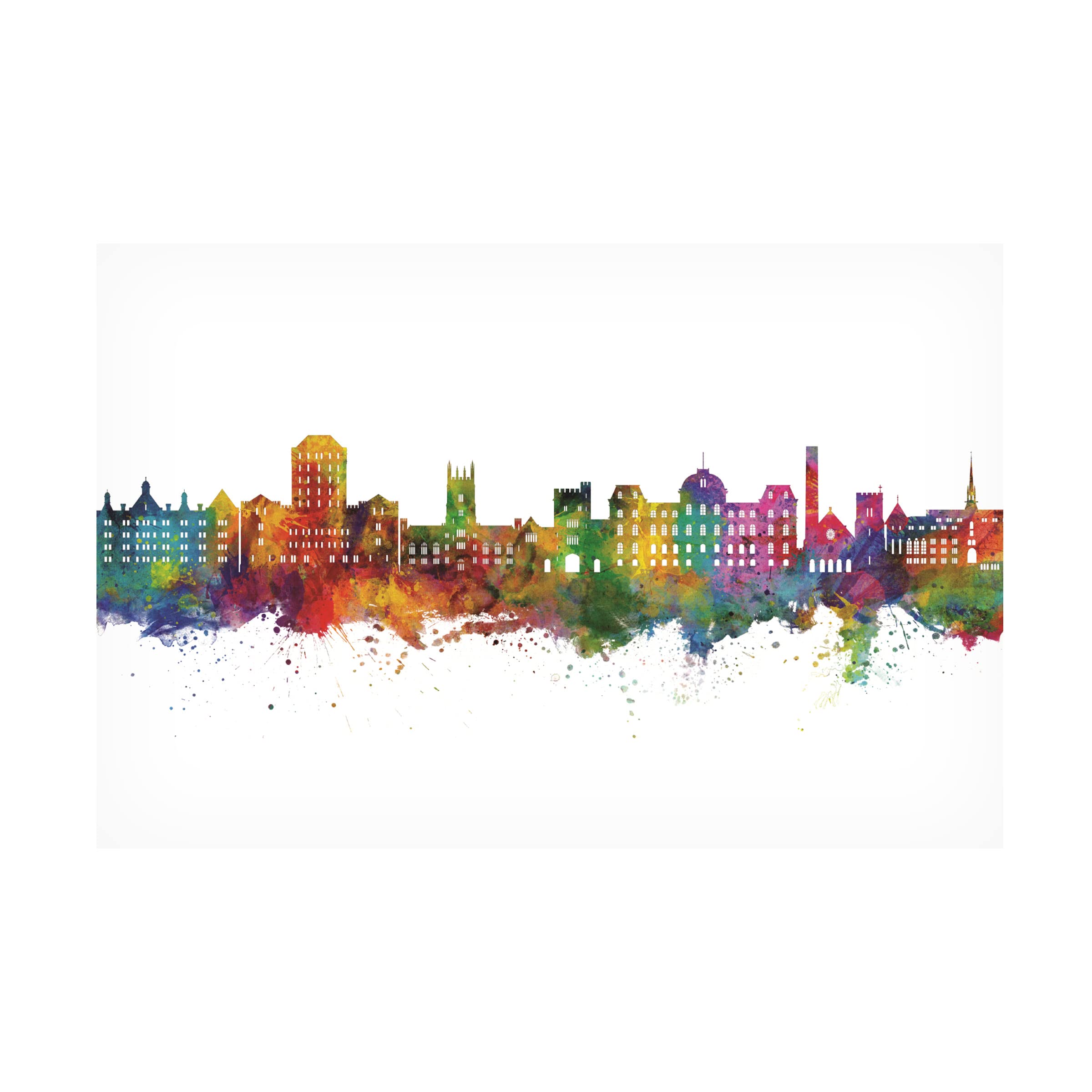 Michael Tompsett 'Vassar New York Skyline' Canvas Wall Art Print - Modern Cityscape Painting for Living Room, Office & Home Decor