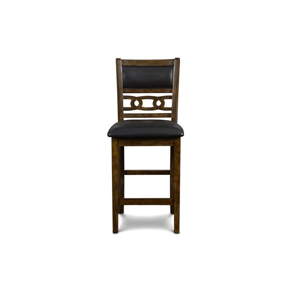 Classic Brown 30-Inch Gia Counter Table Set with 2 Chairs & Storage Shelf - Perfect for Kitchen Islands, Breakfast Nooks & Small Dining Spaces