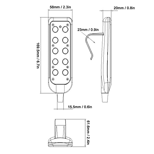 6 Button Remote Hand Control with 8 Pin Plug - Electric Push Rod Controller for Adjustable Beds, Recliners & Sofas | Perfect for Home Healthcare and Relaxation