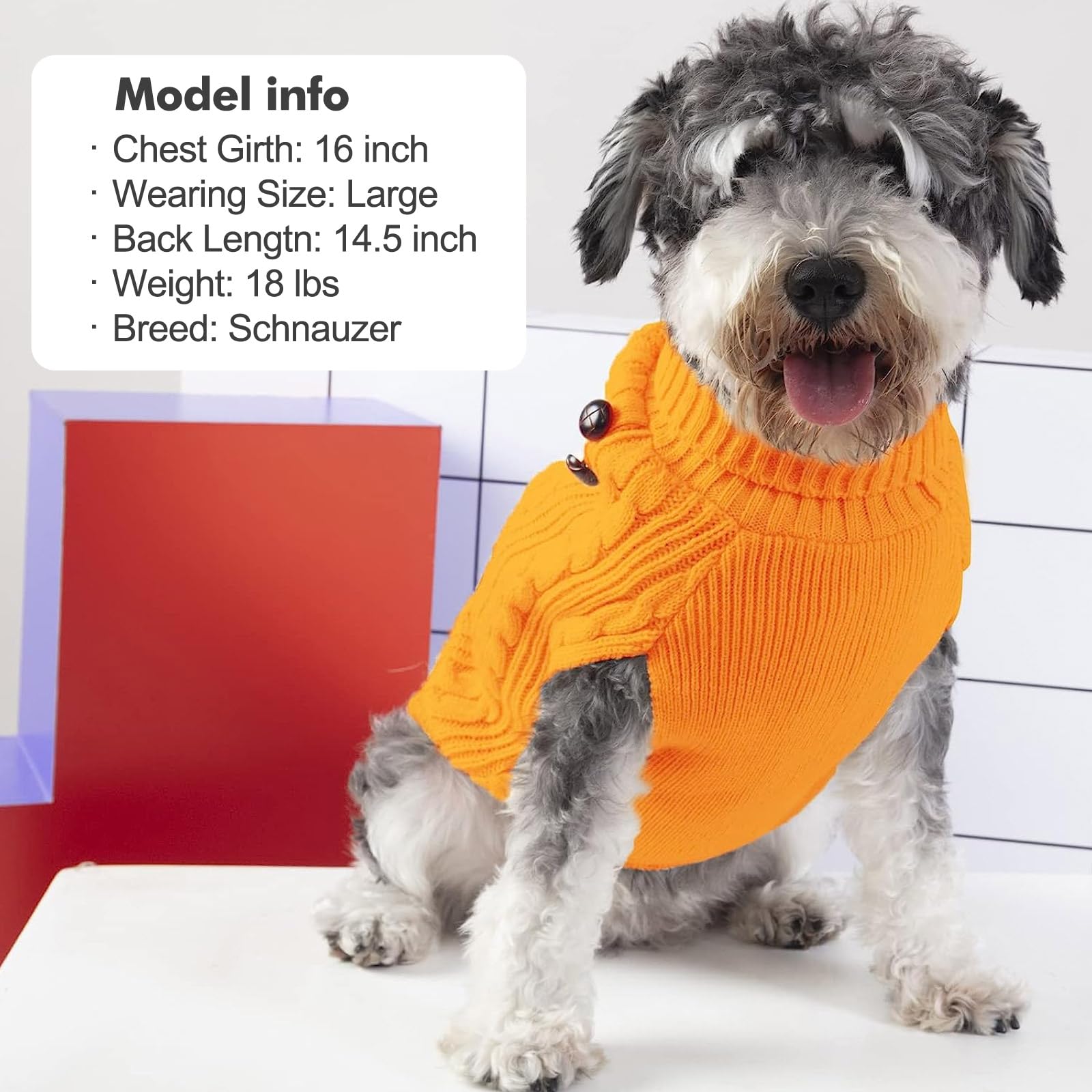 KYEESE Warm Knit Dog Sweater for Small & Medium Dogs - Turtleneck Pullover Winter Coat for Puppies, Boys & Girls - Cozy Pet Clothing for Cold Weather - Yellow, XL - Perfect for Walks, Outdoor Adventures & Indoor Comfort