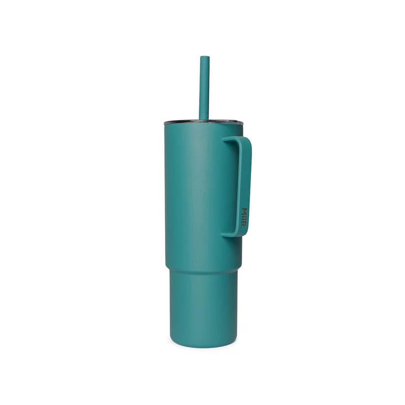 MiiR All Day Straw Cup 32oz Insulated Stainless Steel Water Bottle - Coastal Teal | Leakproof & BPA-Free | Perfect for Hiking, Gym & Outdoor Activities