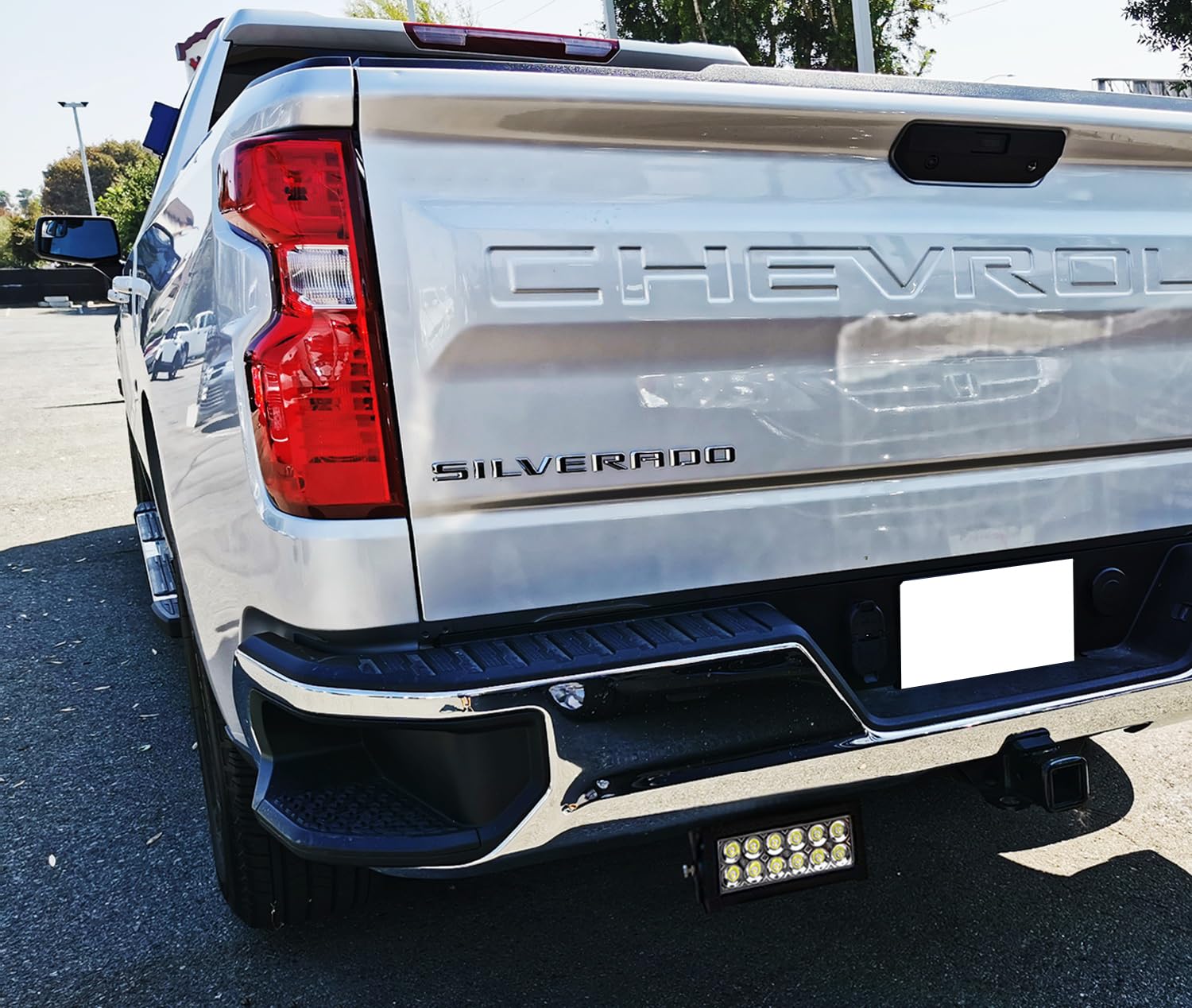 iJDMTOY Rear Bumper Mount LED Light Bars - 2x 36W Reverse Lights for 2008-2023 Chevy Silverado & GMC Sierra 1500/2500/3500 Trucks - Includes Mounting Brackets & On/Off Switch Wiring - Perfect for Off-Roading, Night Driving & Backup Visibility
