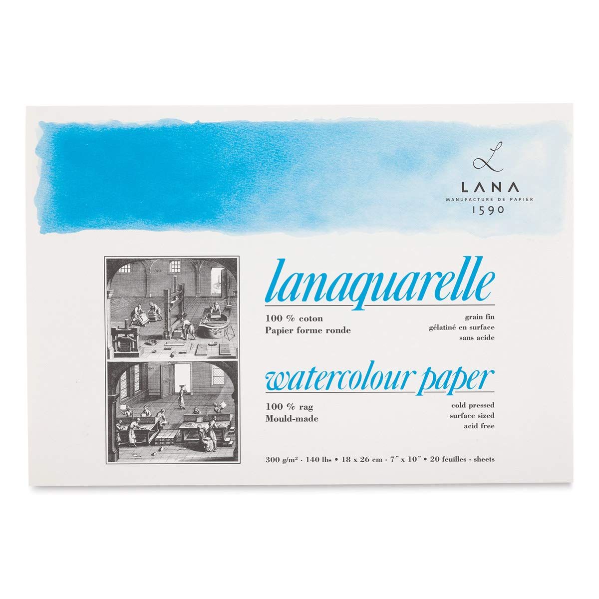 140 lb Cold Press Watercolor Paper Block 7x10 Inches - Acid-Free Professional Grade for Artists & Beginners - Perfect for Landscapes, Portraits & Mixed Media Art