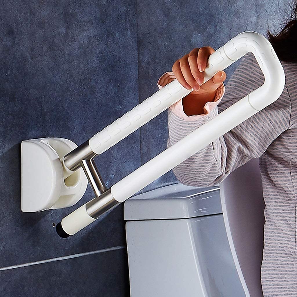 Foldable Bathroom Safety Handrail - Non-Slip Shower Grab Bar with Towel Rack for Elderly & Disabled - ADA Compliant Bathroom Assist Handle for Bathtub, Toilet & Shower Safety (Wall Mounted) - Perfect for Seniors, People with Mobility Issues & Barrier-Free Bathing