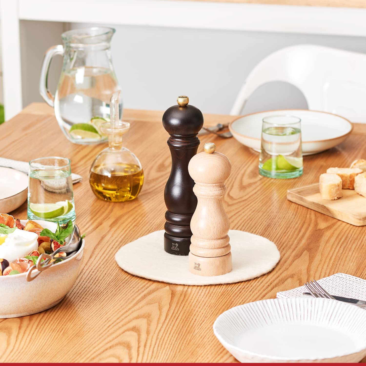 Peugeot Paris Classic 8-3/4 Inch Natural Wood Pepper Mill & Grinder - Premium Manual Spice Grinder for Kitchen, Dining Table & Gourmet Cooking