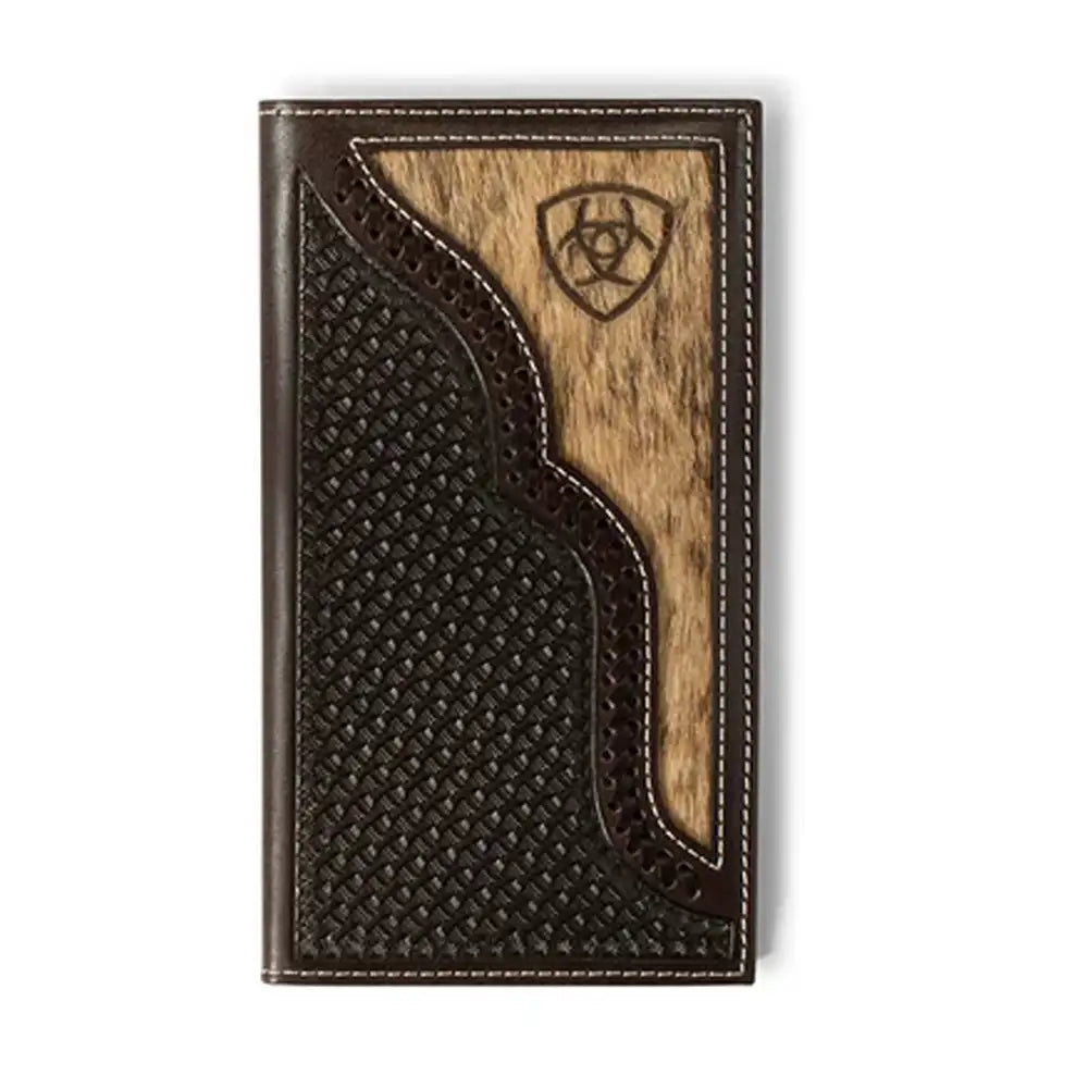 Ariat Men's Brindle Calf Hair Rodeo Wallet - Genuine Leather Bifold Wallet for Cowboy, Rodeo & Western Style - Perfect for Ranch Work, Rodeo Events & Everyday Carry