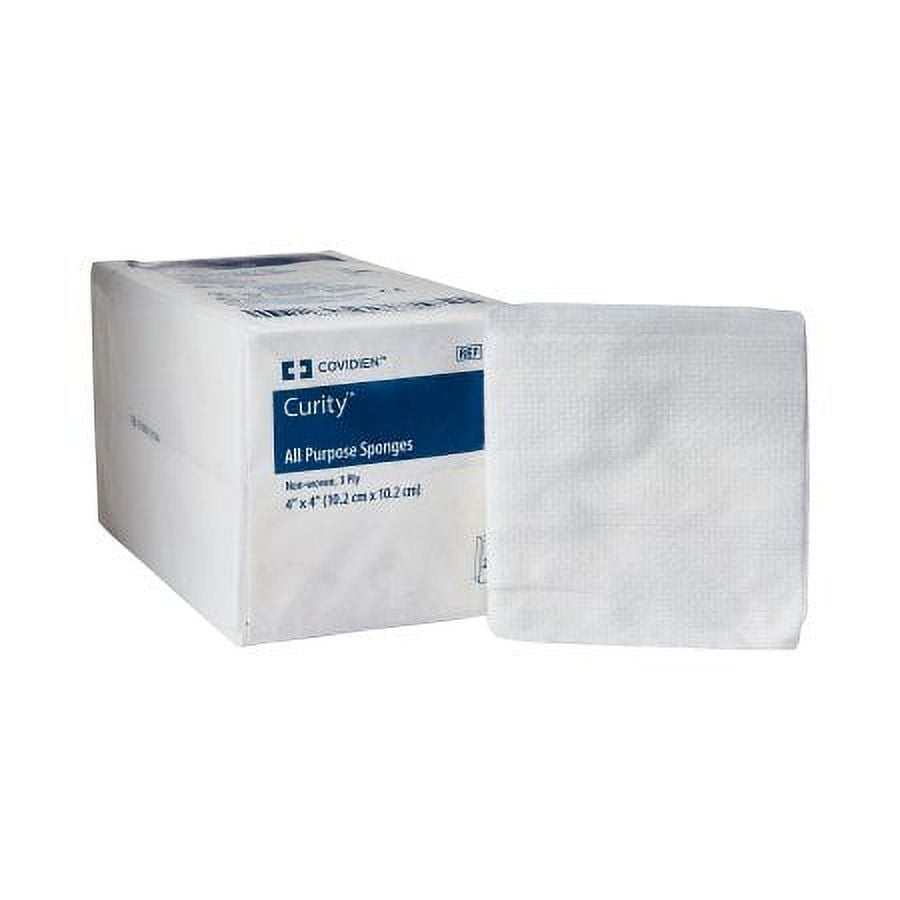 Covidien 9134 Curity Non-Woven All-Purpose Sponges 4x4 Inch, 3-Ply, Non-Sterile (Pack of 200) - First Aid, Wound Care, Cleaning & Medical Use
