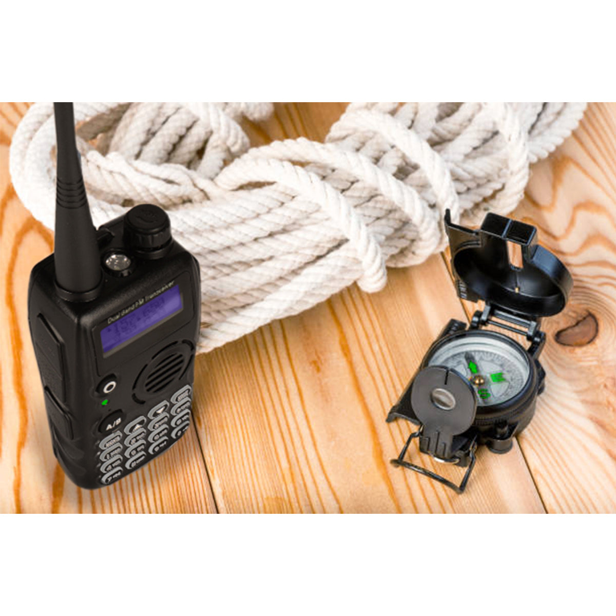 GA 5S Dual Band Tri Power Two-Way Radios (2 Pack + 1 Charging Cable) - Long Range Walkie Talkies for Outdoor Adventures, Construction Sites & Emergency Communication