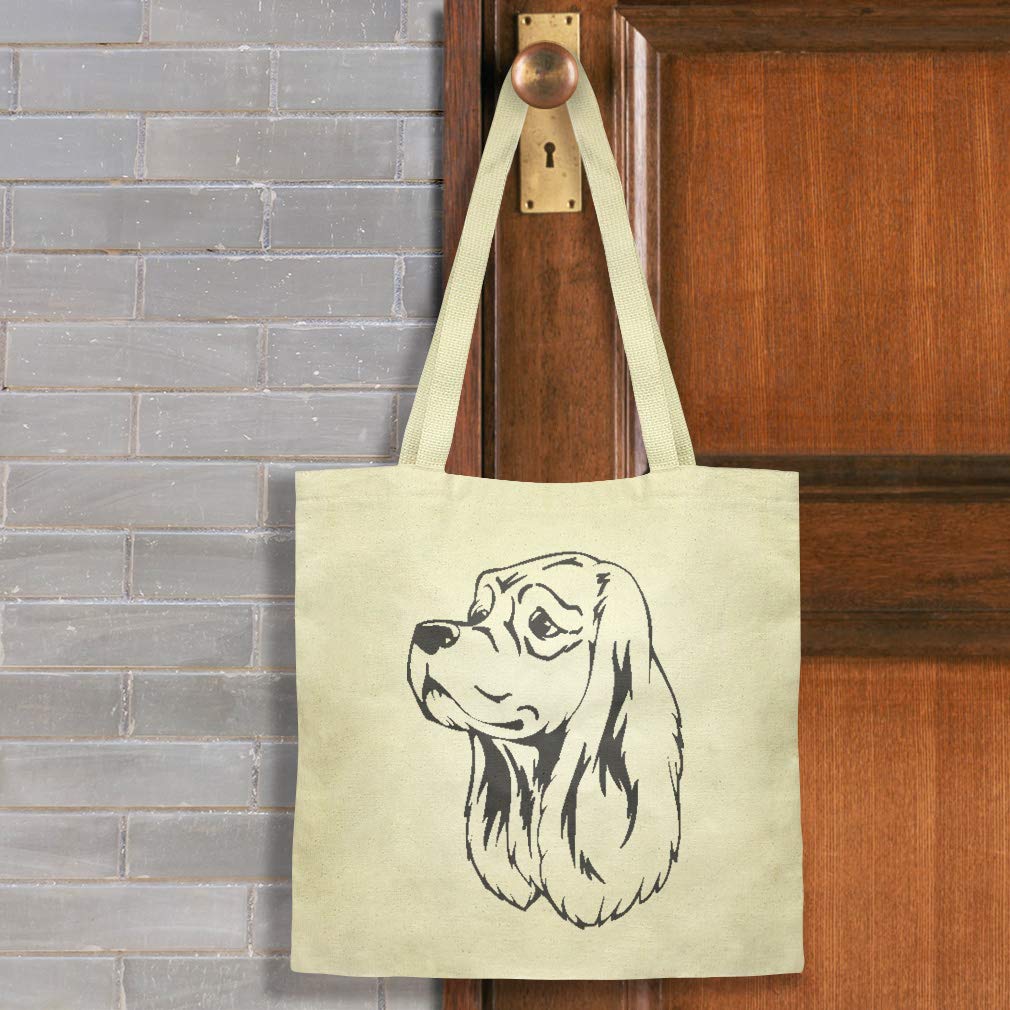 Custom Printed Canvas Tote Bag - American Cocker Spaniel Dog Design - Eco-Friendly Reusable Shopping & Beach Bag for Women - Perfect for Groceries, Travel, and Daily Use