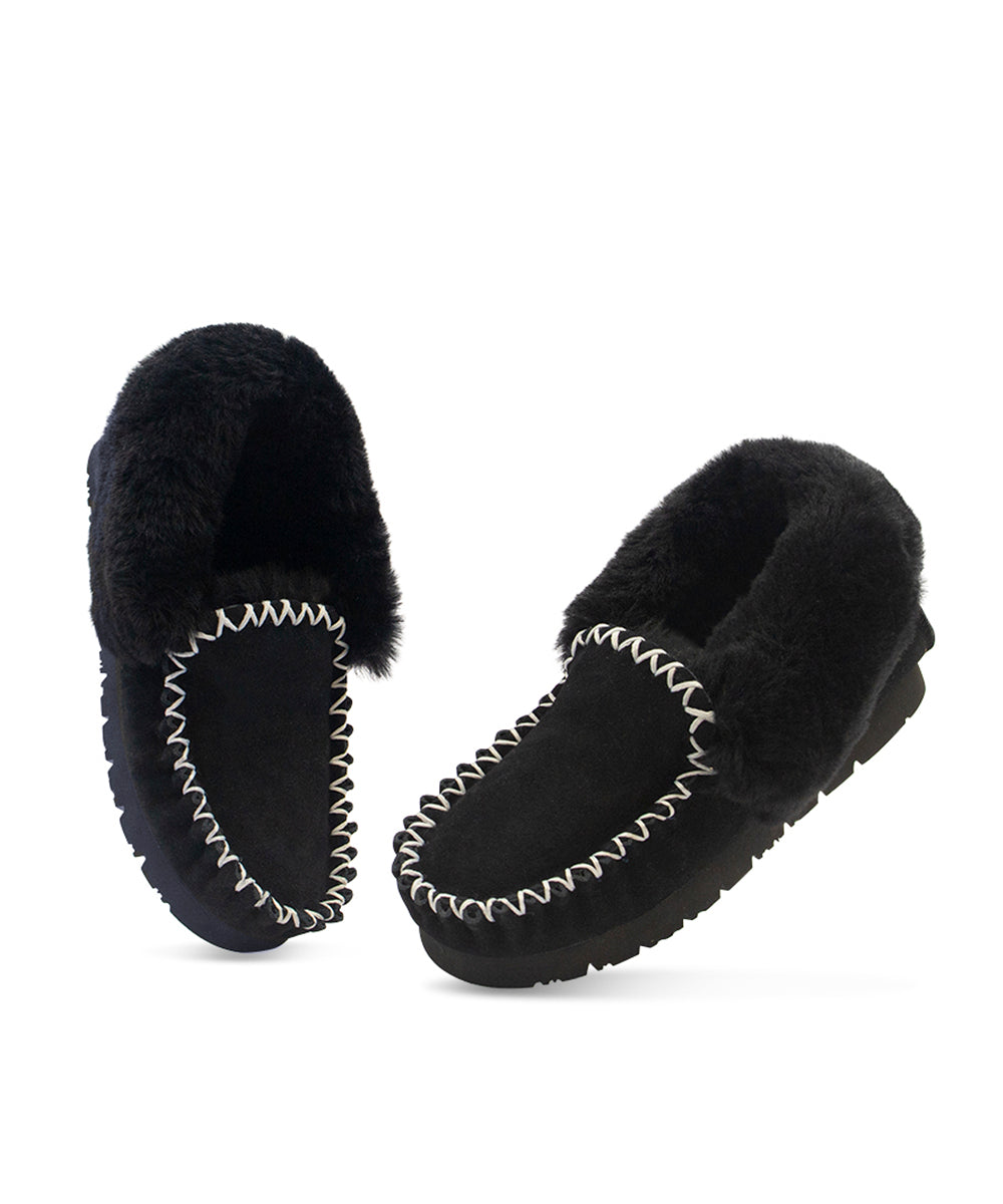 UGG Colette Men's Moccasin Slippers - Soft Sheepskin Indoor/Outdoor House Shoes for Comfort & Warmth - Perfect for Winter Lounging, Home Office & Casual Wear