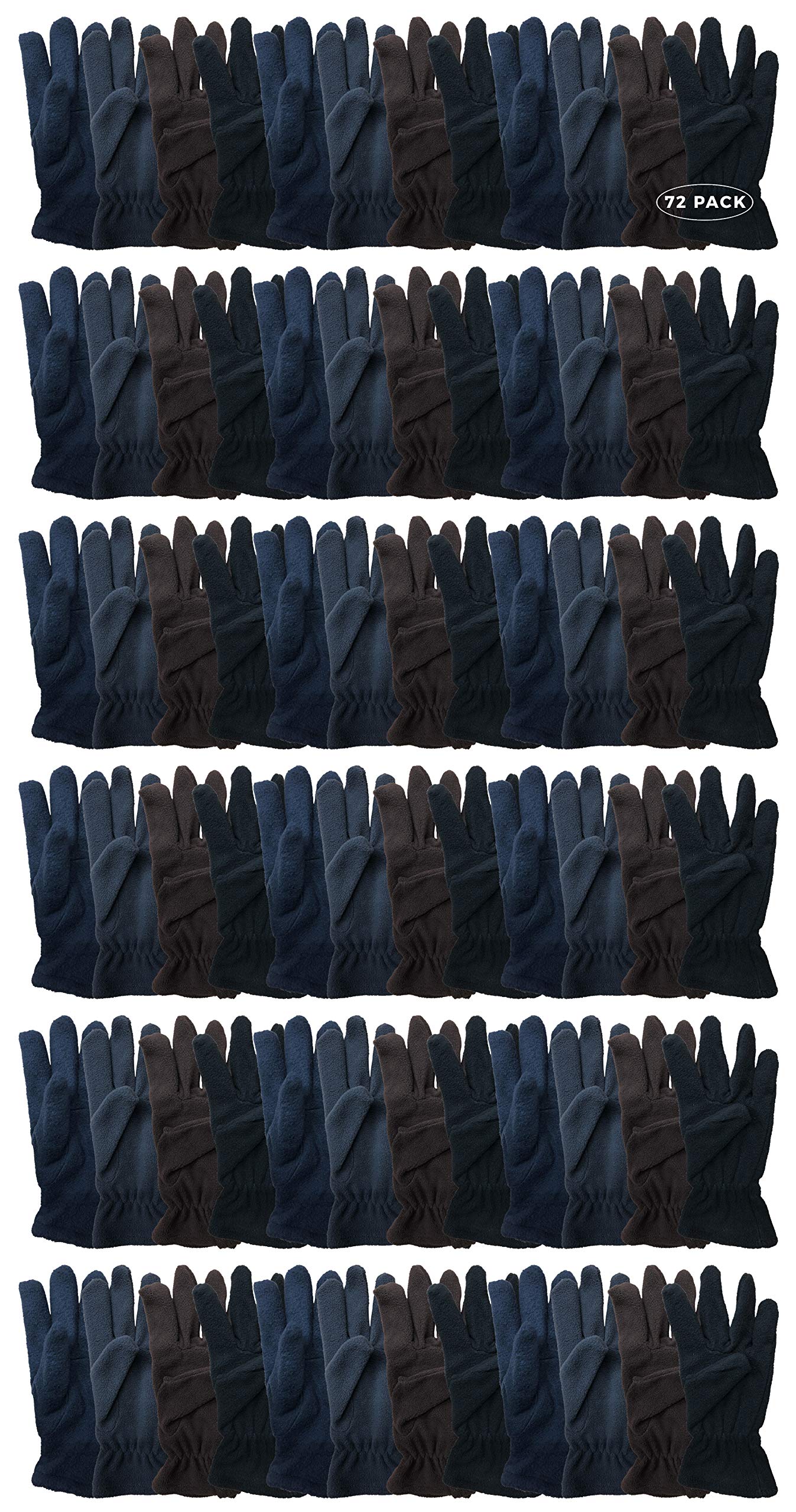 Yacht & Smith Wholesale Bulk Men's Winter Fleece Gloves - Cold Resistant Thermal Wear for Outdoor Activities, Skiing, Snowboarding & Winter Sports