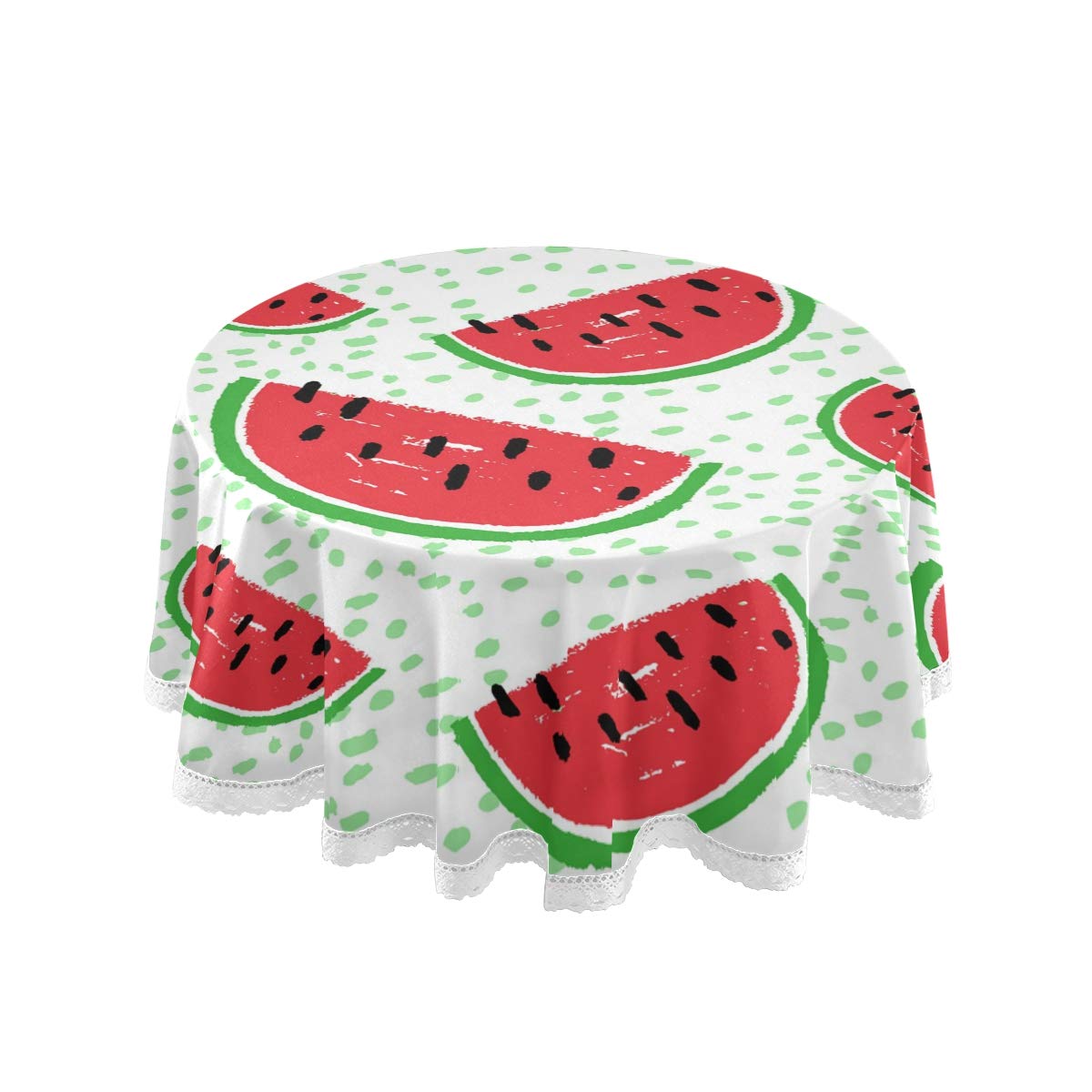 60 Inch Round Tablecloth - Watermelon Pattern Polyester Circular Table Cover for Dinner, Holiday, Banquet, Wedding & Birthday Parties | Waterproof & Wrinkle-Resistant for Indoor/Outdoor Use