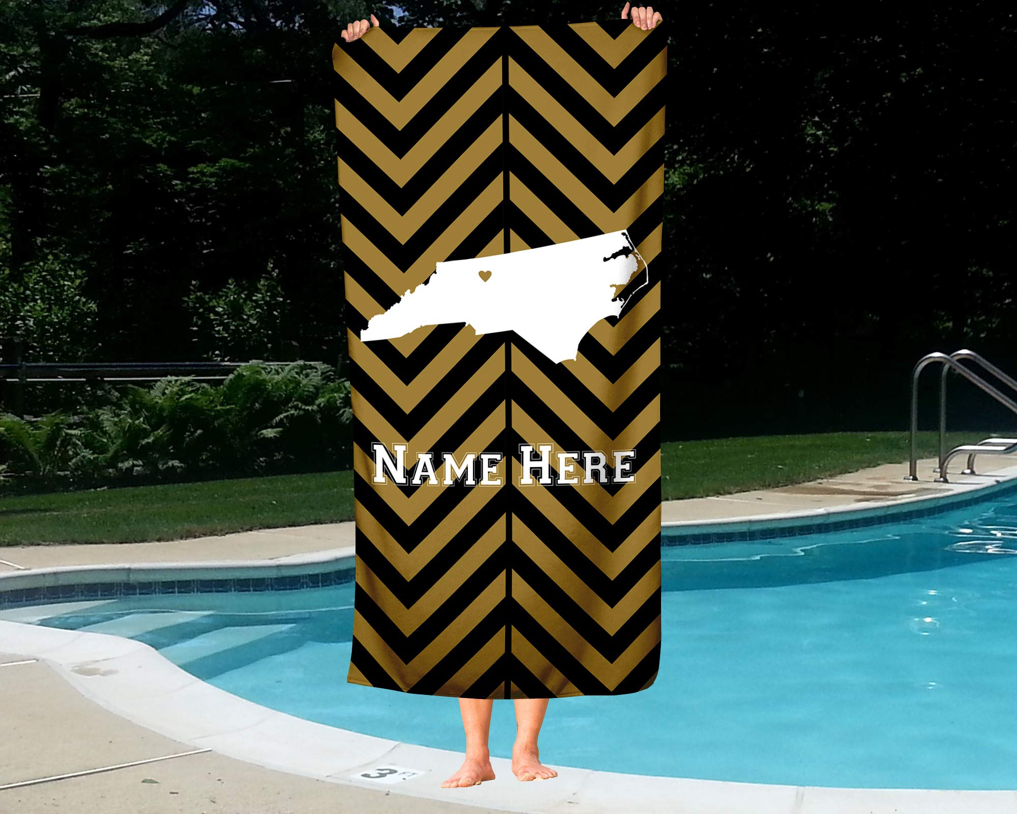 Custom Winston Salem North Carolina State Pride Beach & Bath Towel - Personalized Large & Medium Towels for Adults, Kids, College Football & Basketball Fans - Perfect for Pool, Beach, Gym & Game Day