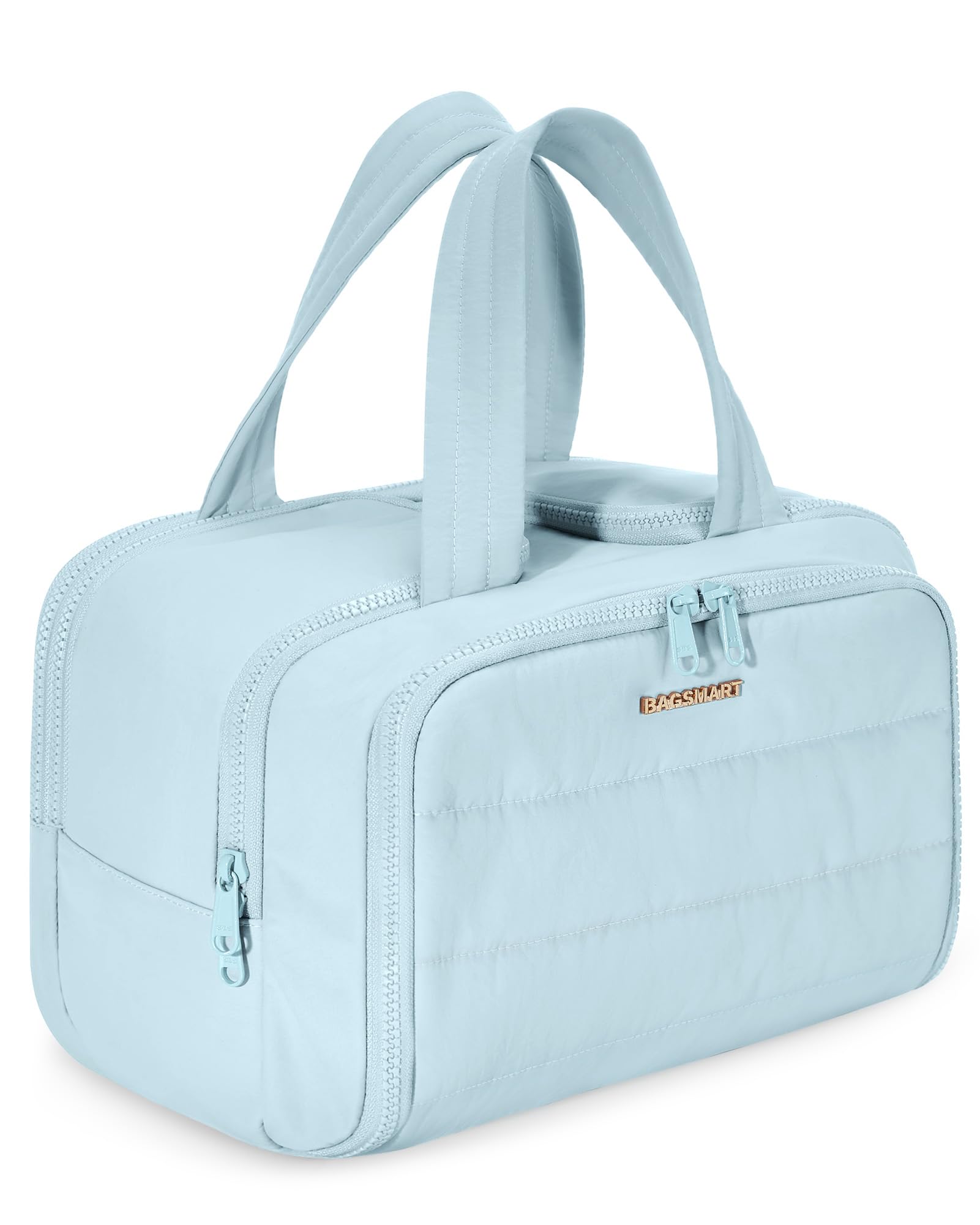 BAGSMART Large Travel Toiletry Bag for Women - Lightweight Waterproof Cosmetic Organizer with Handle for Makeup, Toiletries & Accessories - Perfect for Vacation, Gym & Business Trips (Blue)