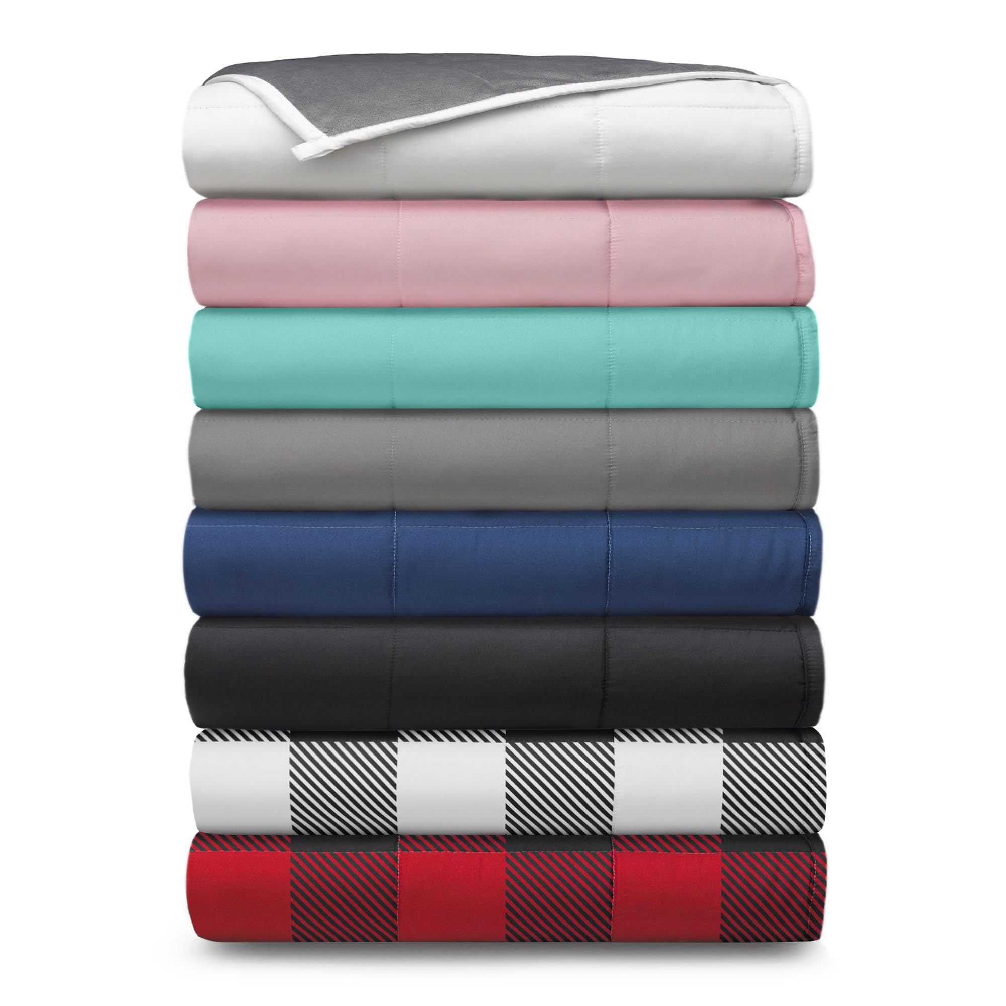 Luxury Reversible Weighted Blanket for Adults - 12lb Heavy Blanket (Queen/King/Twin Size) | Stress Relief & Better Sleep | Perfect for Anxiety, Insomnia & Relaxation - Soft Pink