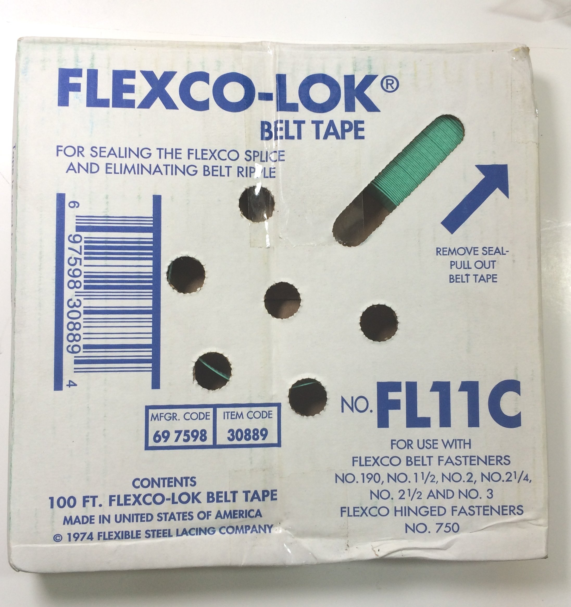FLEXCO FL11C FLEXCO-LOK Tape 30889 - 1 Box Factory New Adhesive Tape for Industrial Conveyor Belt Repair & Maintenance