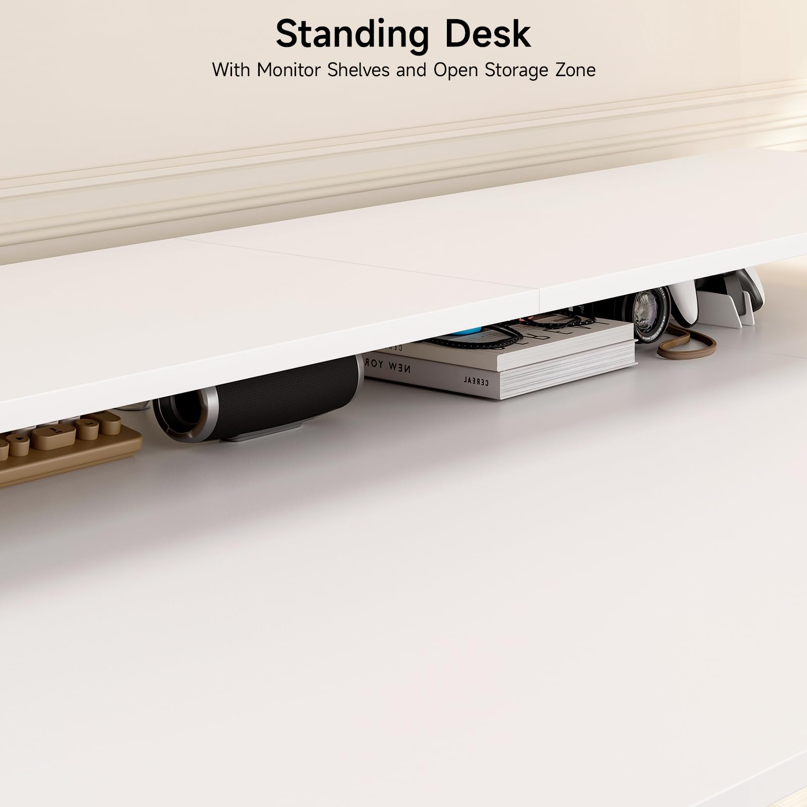 Electric L-Shaped Standing Desk 71x43 Inches - Dual Motor Adjustable Height (28-46