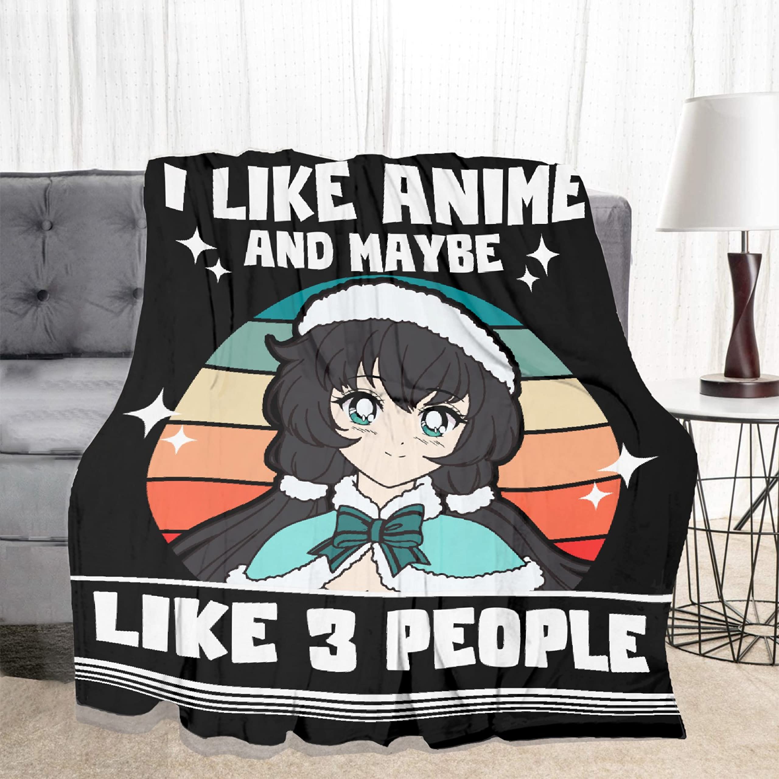 Soft Flannel Anime Throw Blanket - Lightweight Quilt for Sofa, Bed, Couch & Car - 120x90 Inch XL Cozy Blanket for Women & Men - Perfect Gift for Family & Friends - Great for Movie Nights, Camping & Home Decor