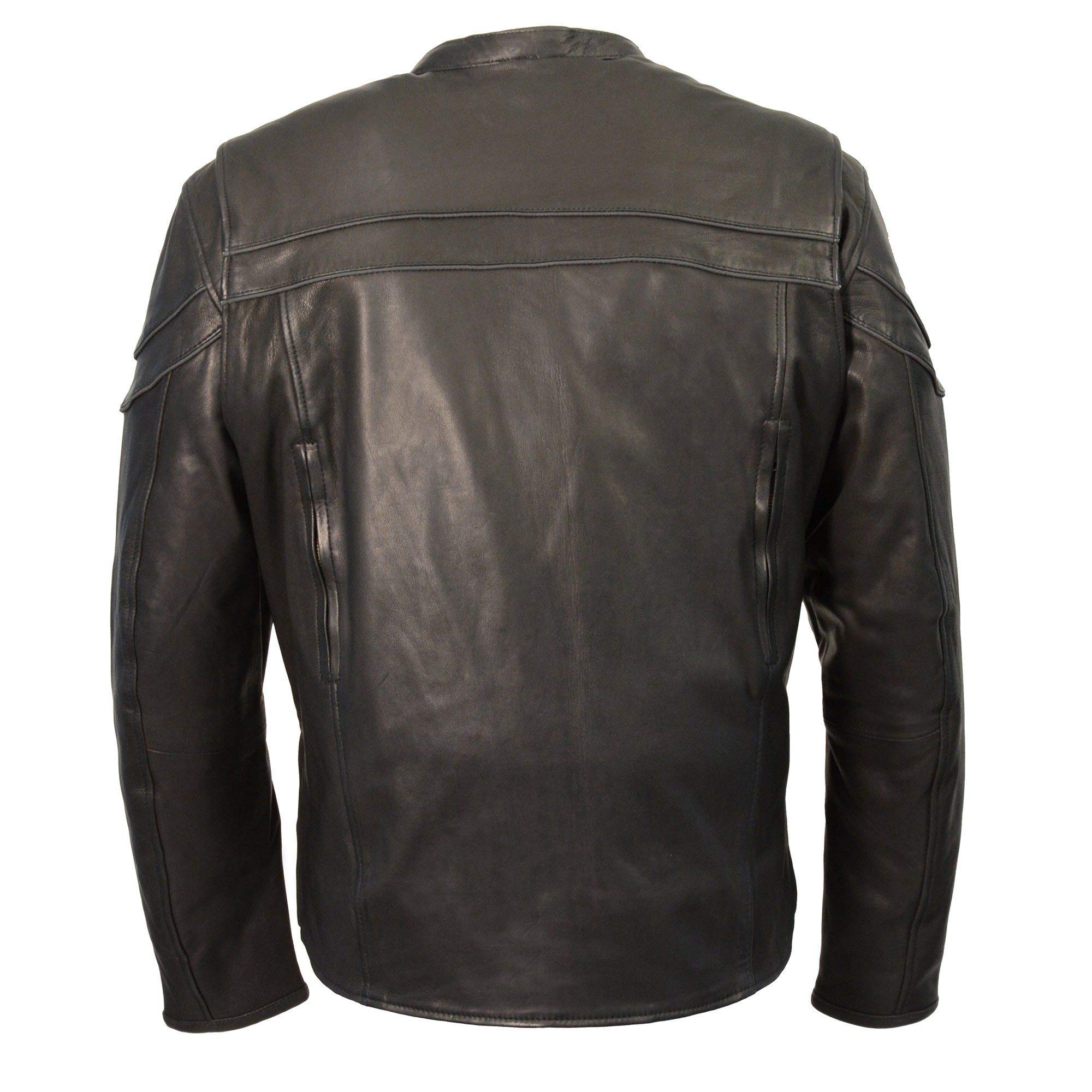 Milwaukee Leather Men's Lightweight Sporty Scooter Crossover Jacket - Black (MLM1525) | Breathable Motorcycle Riding Gear for Urban Commuting & Casual Wear