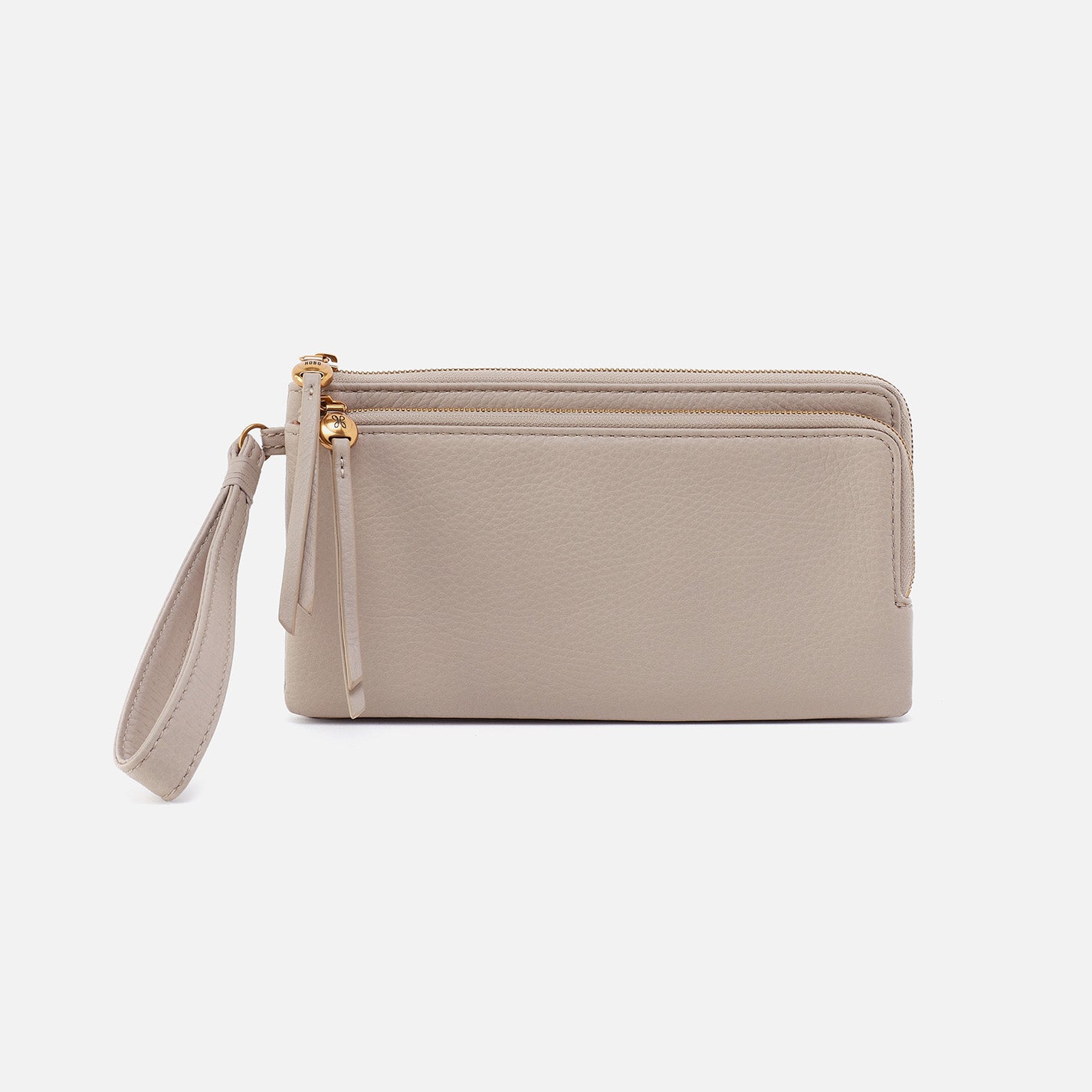 Premium Dayton Pebbled Leather Wristlet in Taupe - Stylish Wallet for Women, Perfect for Everyday Use, Travel & Night Out