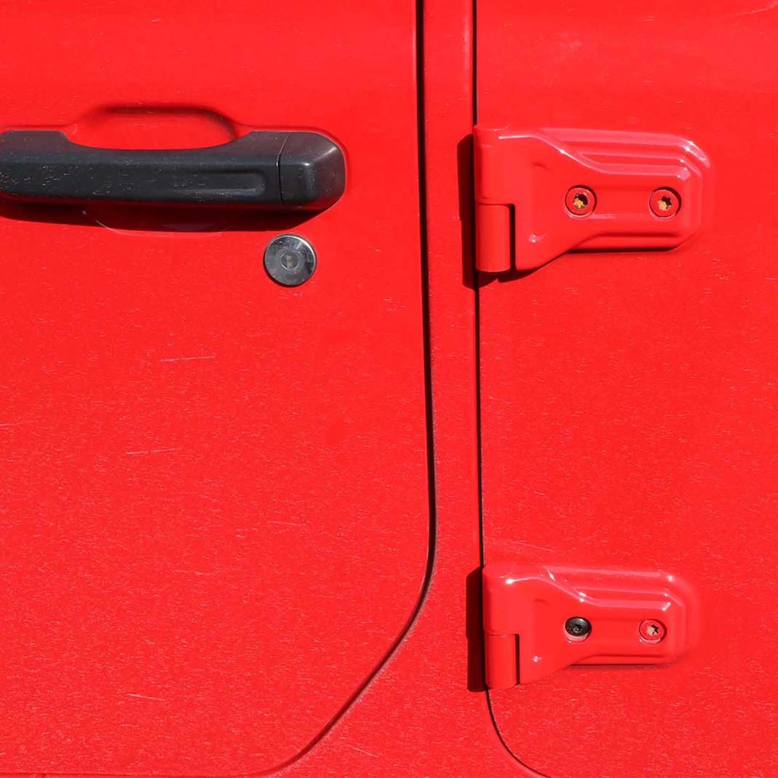 8-Piece Door Hinge Shell Set for Jeep Wrangler JL 2018-2022 - Black/Red/Silver Color Options - Perfect for Off-Road Protection & Customization