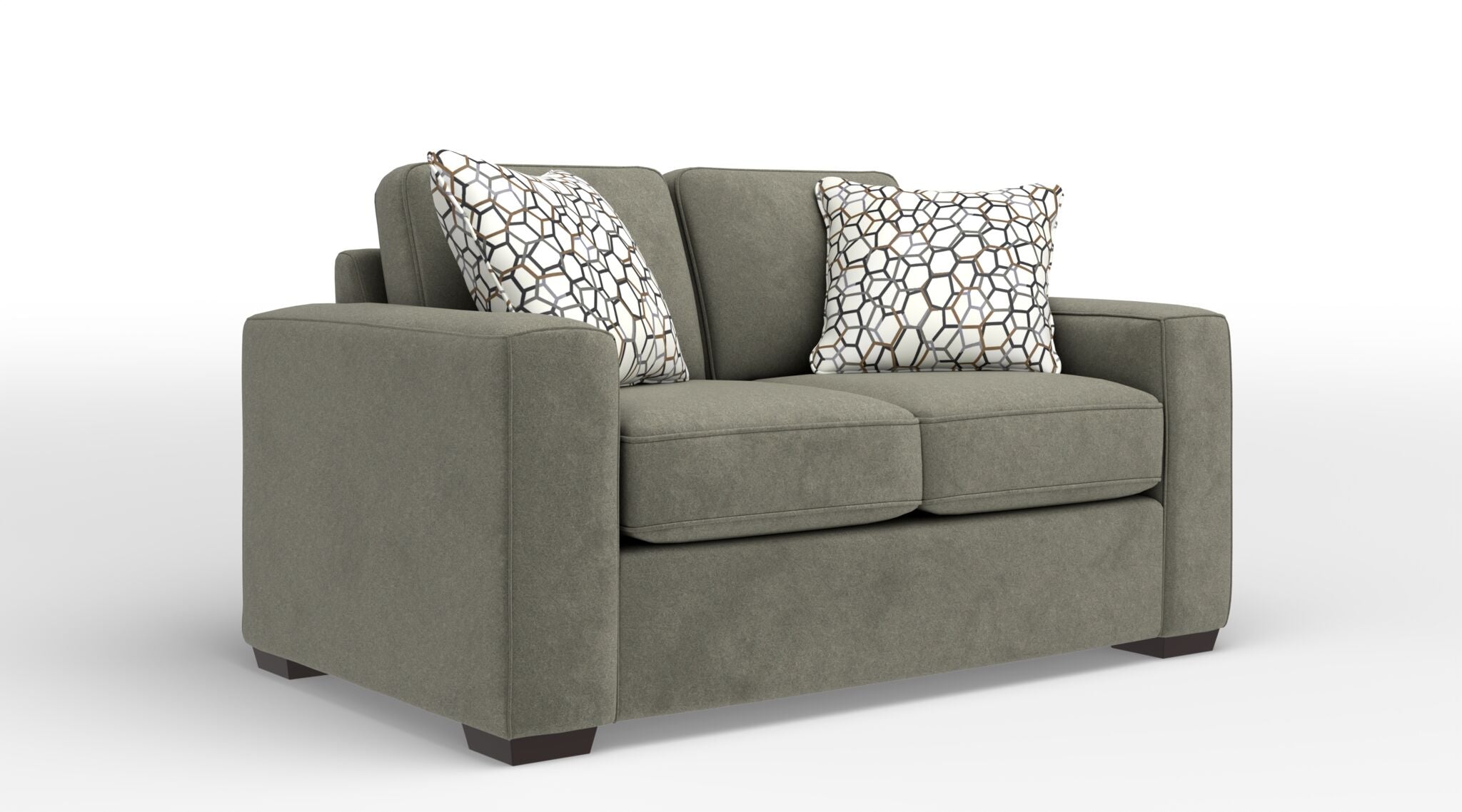 Celeste Loveseat in Flax Brown - Modern Two-Seater Sofa for Living Room, Lounge & Small Spaces
