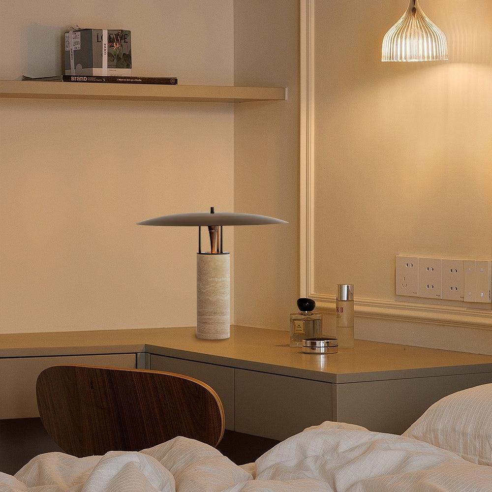 Luna Table Lamp - Modern LED Nightstand Lamp with Touch Control & USB Charging Port for Bedroom, Living Room, Office - Warm White & Cool White Dimmable Lighting