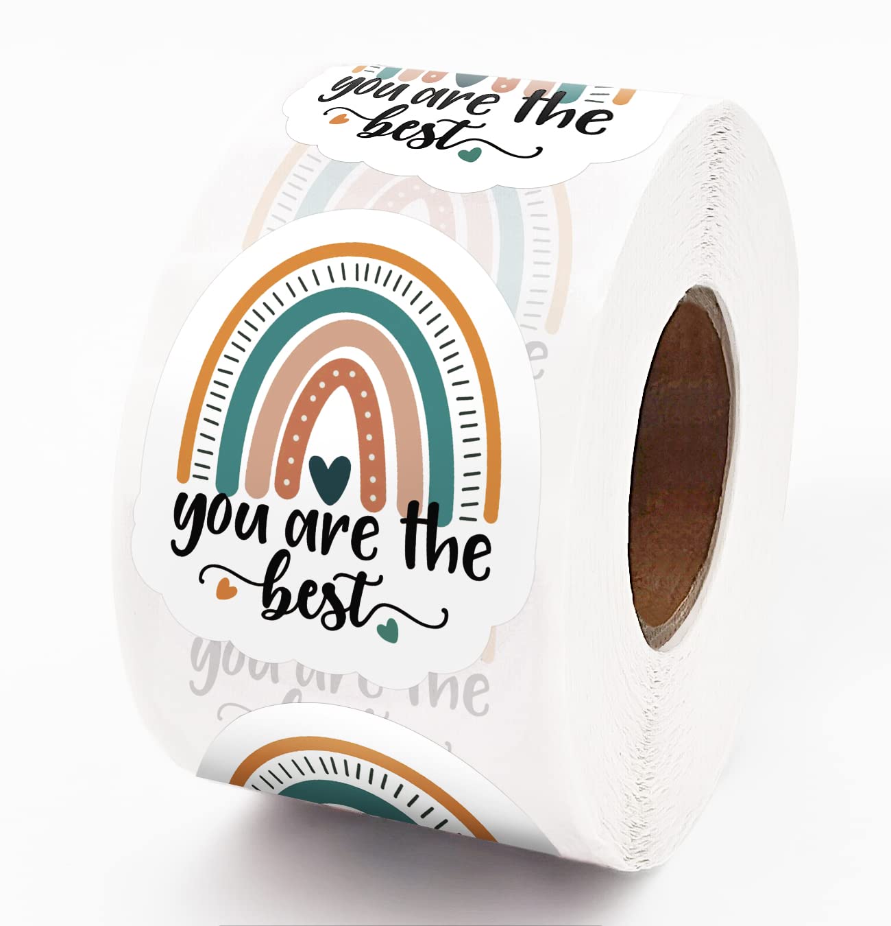 500 PCS Cute Rainbow Thank You Stickers for Small Business - Best You're The Best Stickers for Online Retailers, Mail Envelopes, Packaging & Shipping Labels - Perfect for Etsy Sellers, Amazon FBA & Handmade Business Packaging