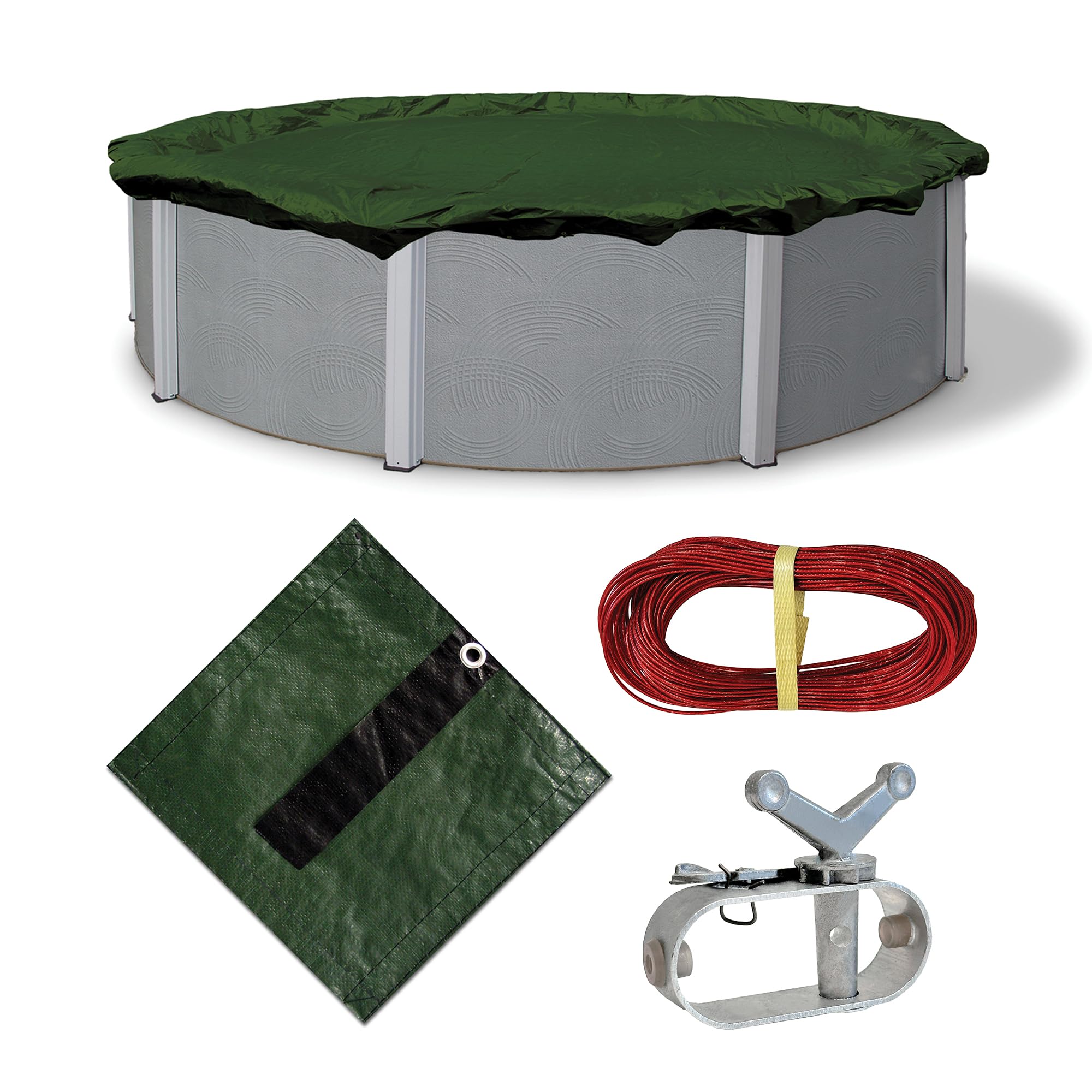 Blue Wave Defender 12-Year 34-Foot Round Above Ground Winter Pool Cover for 30-Foot Pools | Heavy-Duty Protection for Inground & Above Ground Swimming Pools During Cold Seasons