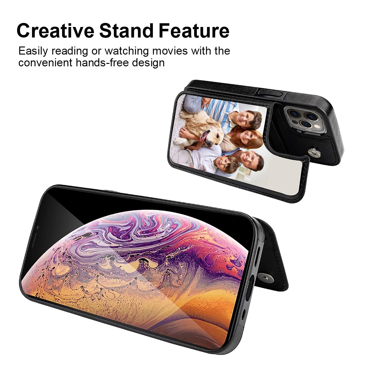Custom Photo Wallet Case for iPhone 12 Pro - Personalized PU Leather Flip Cover with Card Slots, Magnetic Clasp & Kickstand | Shockproof Protection | Not for iPhone 12 Pro Max | Perfect for Travel, Work & Everyday Use