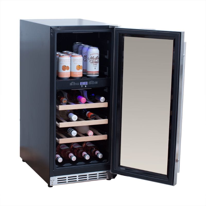 Summerset 15 3.2 Cu. Ft. Outdoor Rated Dual Zone Wine Cooler - Perfect for Patio, Deck, or Outdoor Entertaining - Keep Your Wine at Ideal Temperature