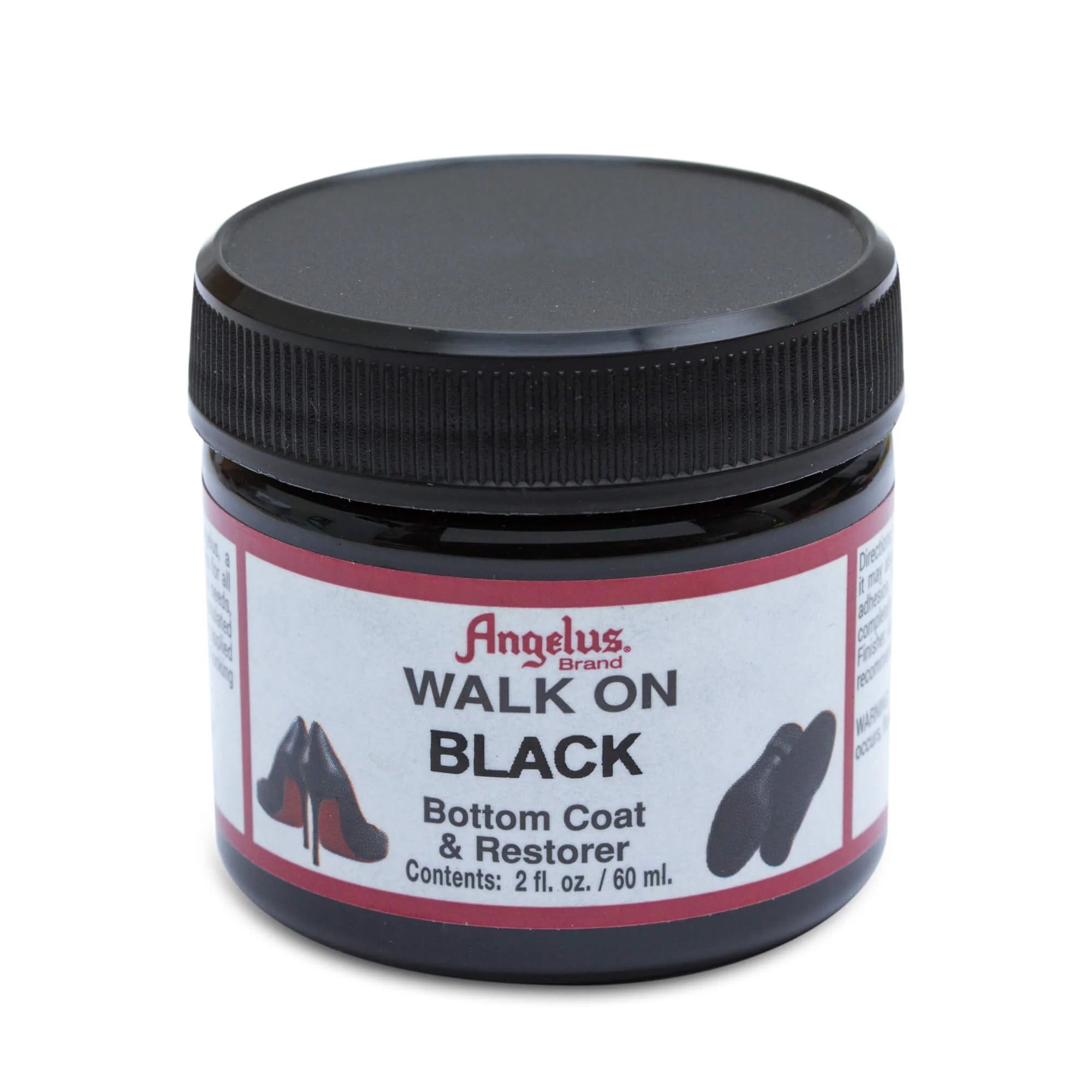 ANGELUS Walk On Black Leather Paint - Premium Shoe & Leather Repair for Sneakers, Boots, Bags - Perfect for DIY Shoe Restoration & Customization
