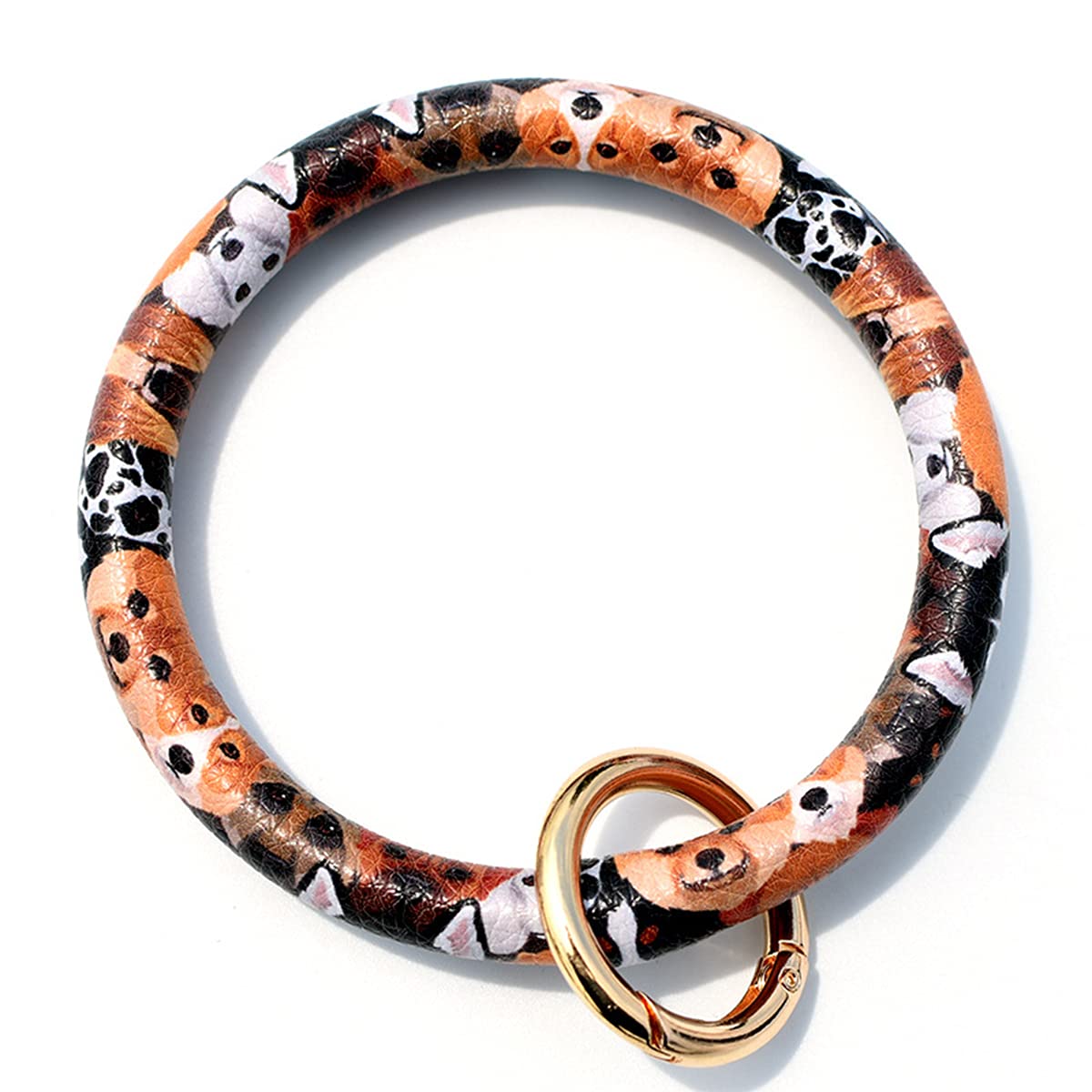 Colorful PU Leather Key Ring Bracelet for Women - Fashion Accessory for Keys & Style