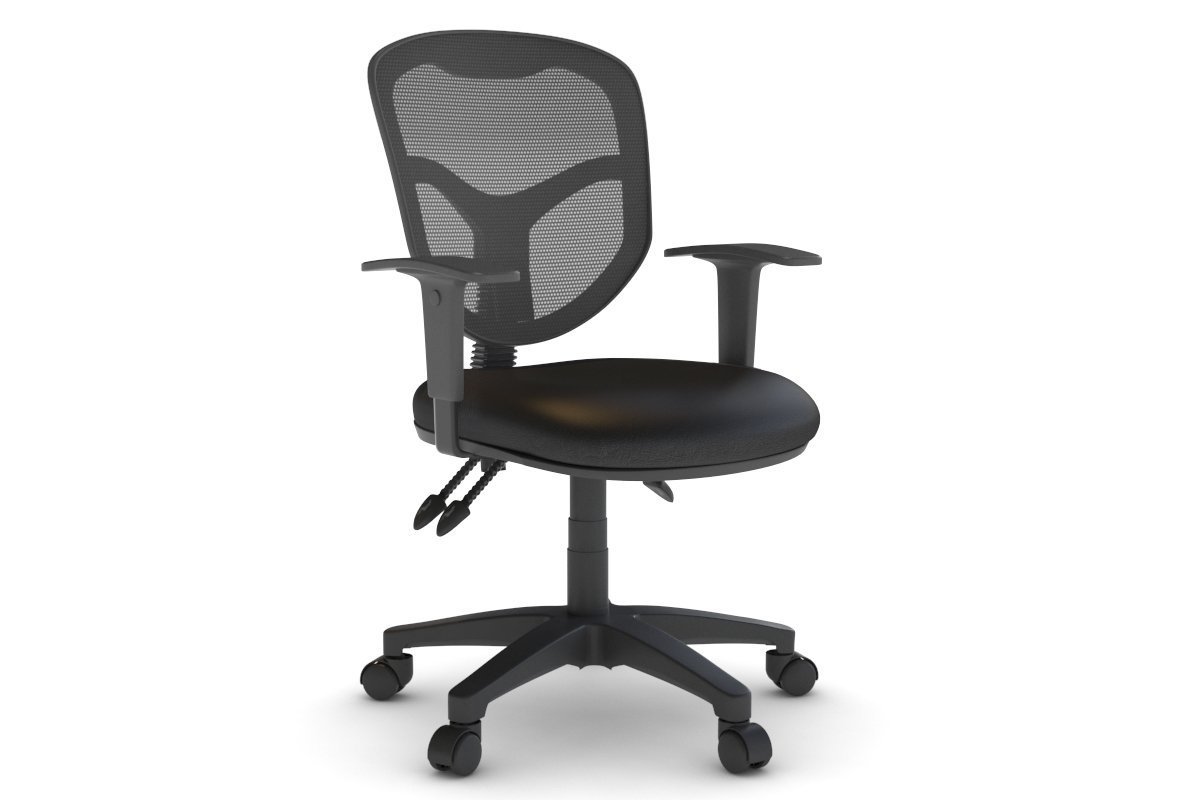 Ergonomic Office Chair with Mesh Back & Synthetic Leather Seat - Comfortable Desk Chair for Home & Office Workspaces
