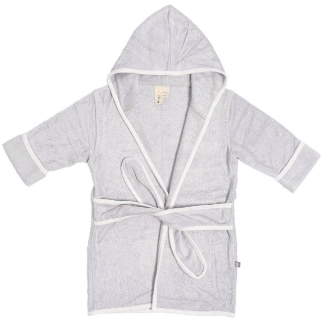 Kyte Baby Toddler Bath Robe - Soft Hooded Baby Towel with Cloud Trim - Perfect for Post-Bath, Swimming & Cozy Moments (Storm Color)