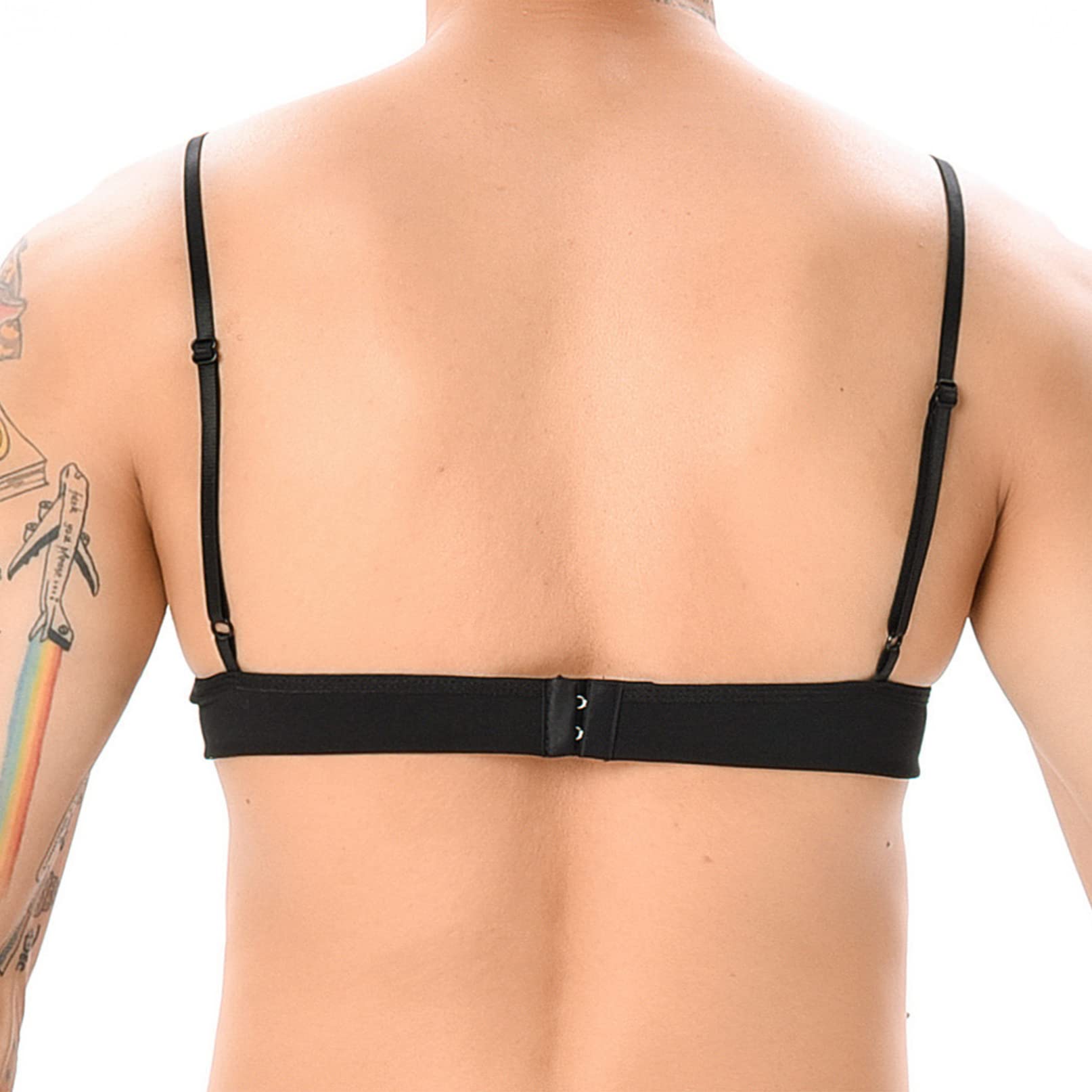 YiZYiF Men's Lace Bralette - Y-Back Training Bra for Crossdressers & Sissy Dressers - Comfortable Lingerie Top for Cosplay, Role Play & Gender Expression