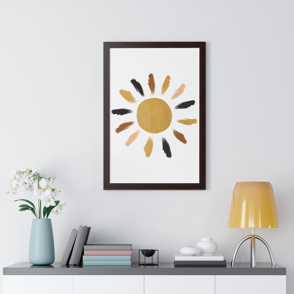 Modern Sunshine Framed Vertical Poster - Wall Art Decor for Living Room, Bedroom & Office - Perfect for Home & Office Decoration
