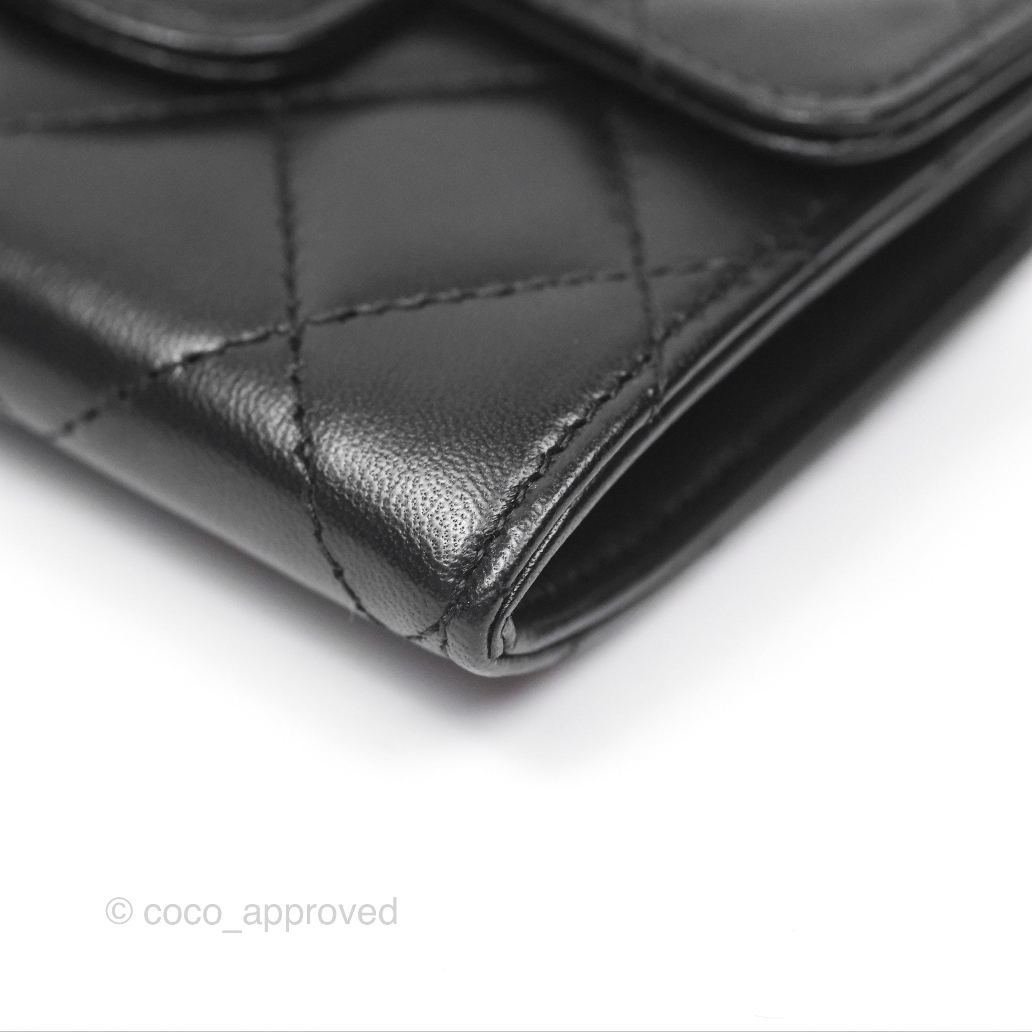 Chanel Classic Flap Coin Purse Black Lambskin Leather with Silver Hardware - Luxury Wallet for Women, Perfect for Parties & Everyday Use