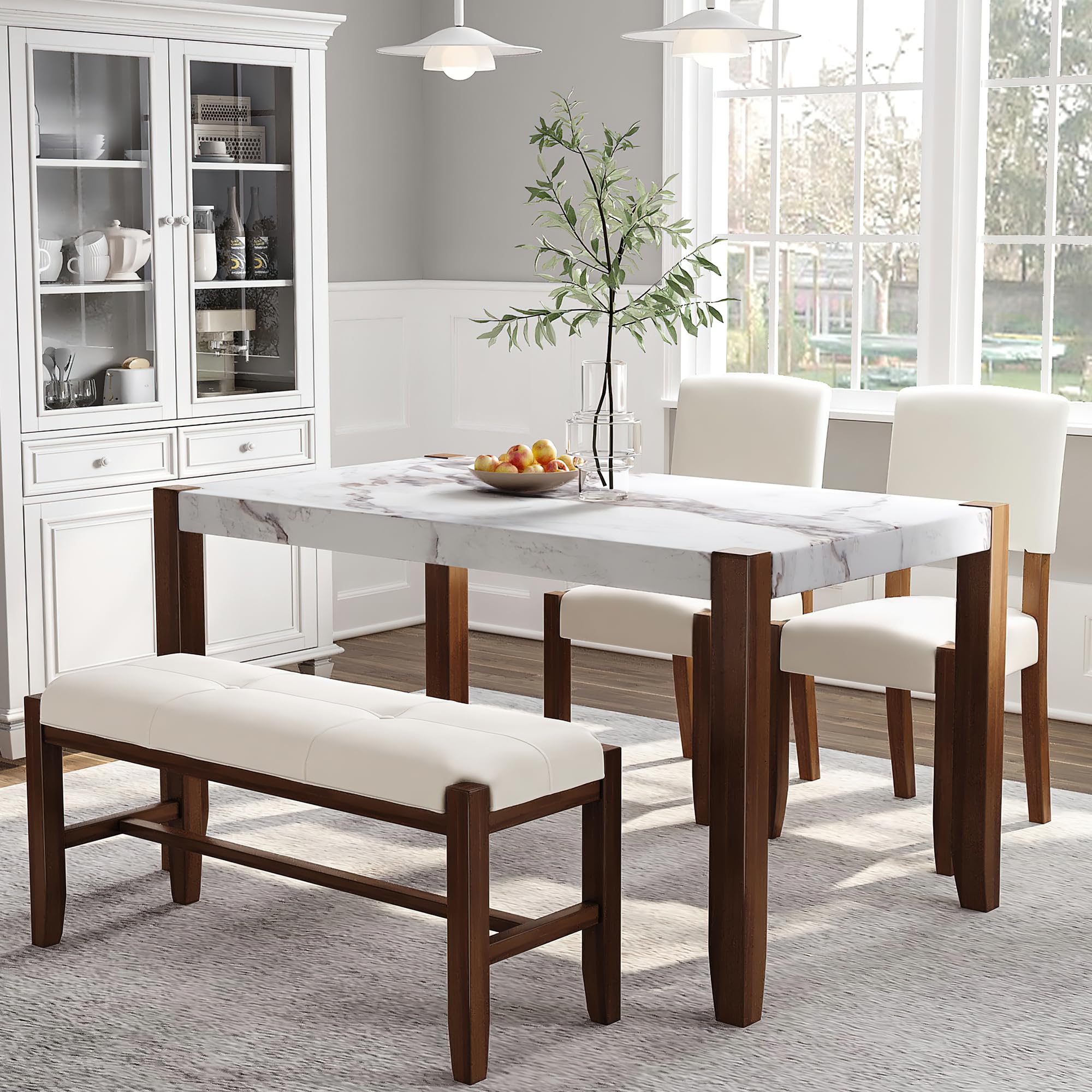 Merax 4-Piece Dining Table Set with 46