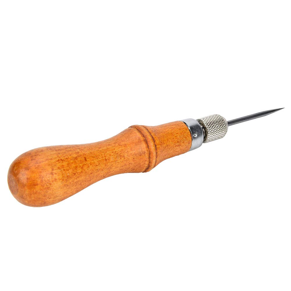Premium Steel Leather Stitching Awl Tool - Heavy Duty Hand Sewing Needle for Leather Craft, Quilting, Hole Punching & Thick Material Repair - Perfect for DIY Leather Projects, Shoe Repair & Upholstery Work