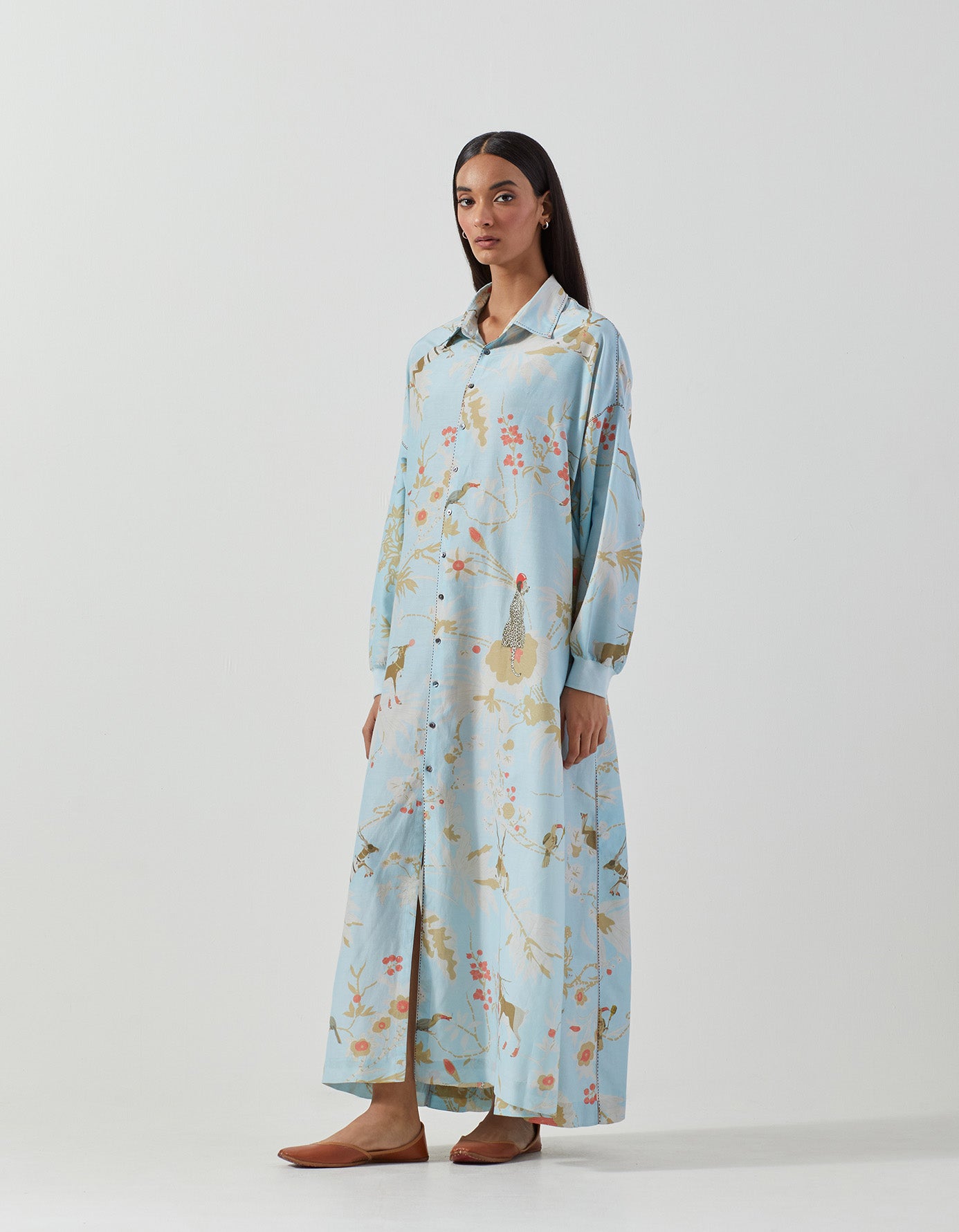 Padmini Silk Dress in Ice Blue - Elegant & Comfortable for Parties, Weddings & Special Occasions