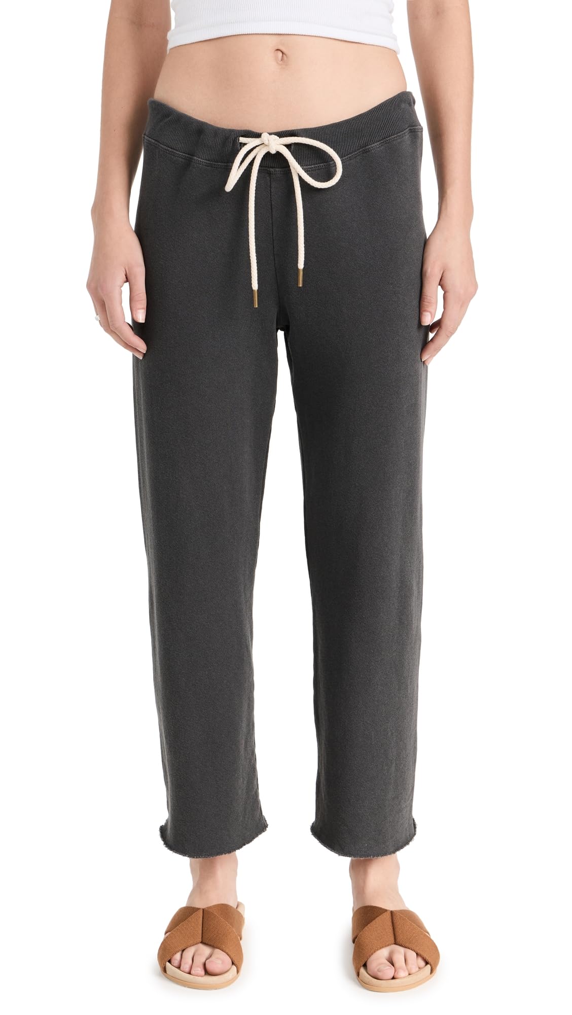 THE GREAT Women's Wide Leg Cropped Sweatpants - Comfortable Casual Lounge Pants for Yoga, Running Errands & Relaxing at Home