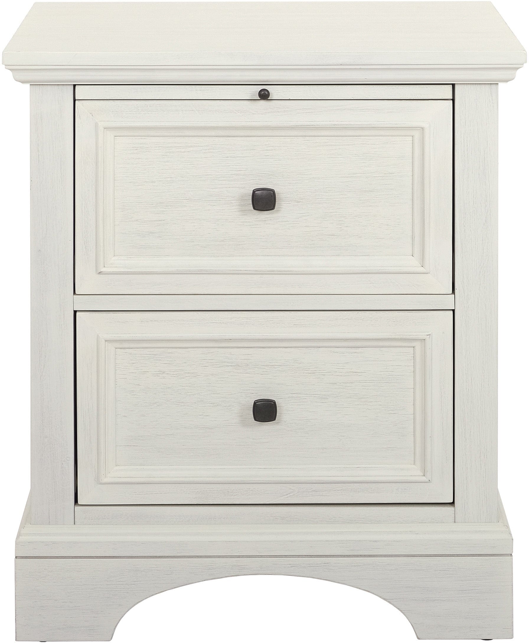 Office Star Farmhouse Basics Nightstand [BP 4215 11W] - Rustic Bedside Table for Bedroom Decor with Storage Shelf