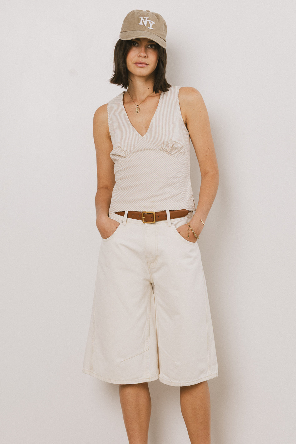 Premium Alden Bermuda Shorts for Men - Classic Cream Cotton Casual Shorts | Perfect for Summer, Beach, and Vacation Wear
