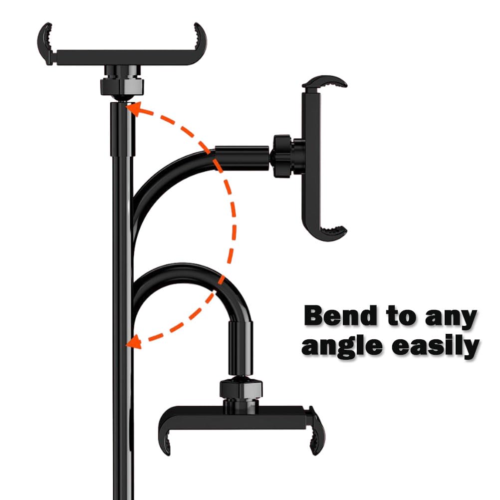 Extra Long Gooseneck Phone Holder Stand - 135CM Flexible Arm Mount for iPhone, Samsung, iPad (Up to 7