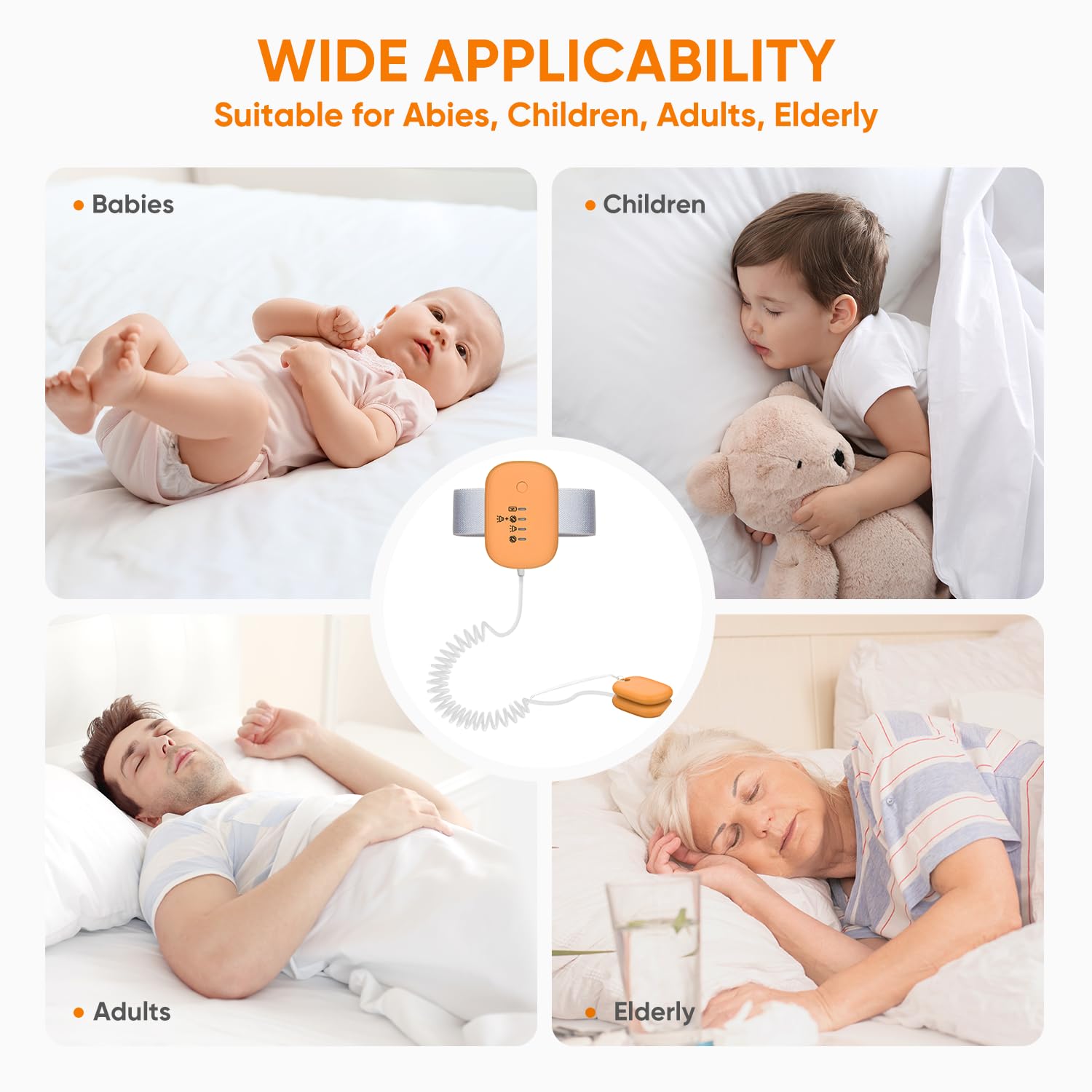 Bed Wetting Alarm for Boys & Girls - USB Rechargeable Enuresis Alarm with High Sensitivity Sensor - 3 Alarm Modes for Kids, Adults & Elderly - Perfect for Nighttime Potty Training & Incontinence Care