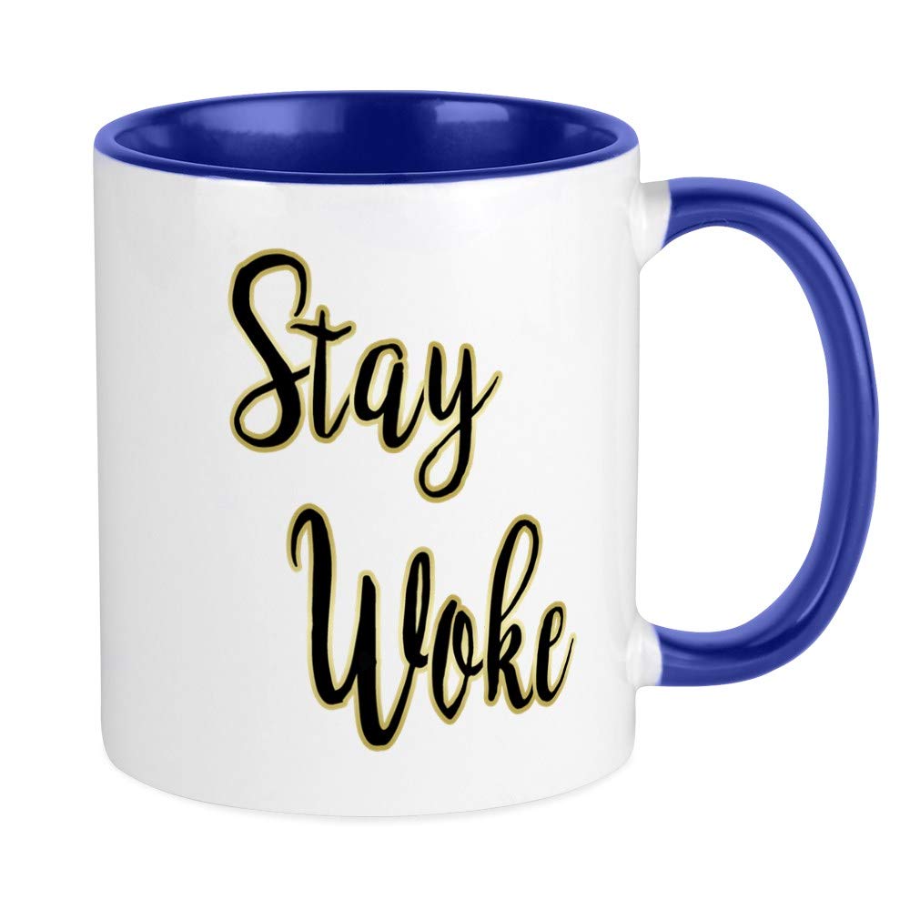 Stay Woke Ceramic Coffee Mug 11 oz - Insulated Tea Cup for Hot & Cold Drinks - Perfect for Office, Home, or Gifts - Funny & Motivational Slogan Design