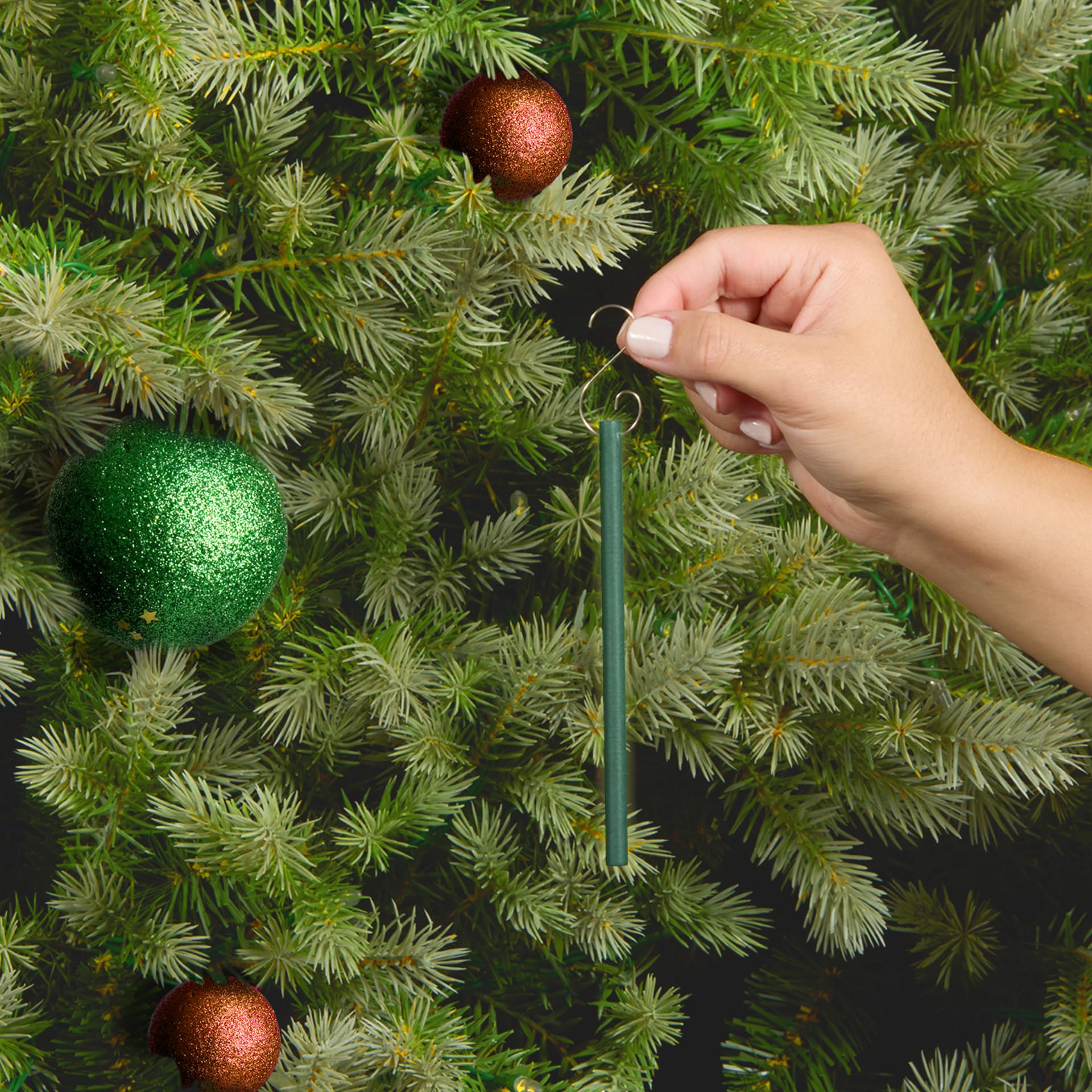 Scentsicles O Christmas Tree Scented Ornaments with Hooks - 12 Pine Scented Sticks (2 Bottles) for Holiday Home Decor & Festive Tree Fragrance