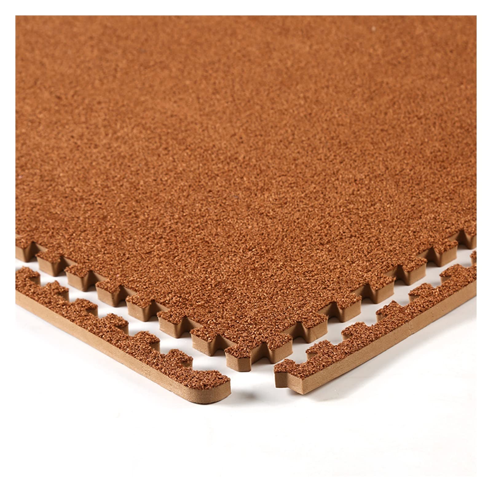 Soft Foam Interlocking Floor Mats - Washable, Non-Slip Puzzle Play Mats for Kids & Home Gym - 60x60x1.0cm (20 Tiles, Brown) - Perfect for Nursery, Playroom, Yoga & Exercise Areas