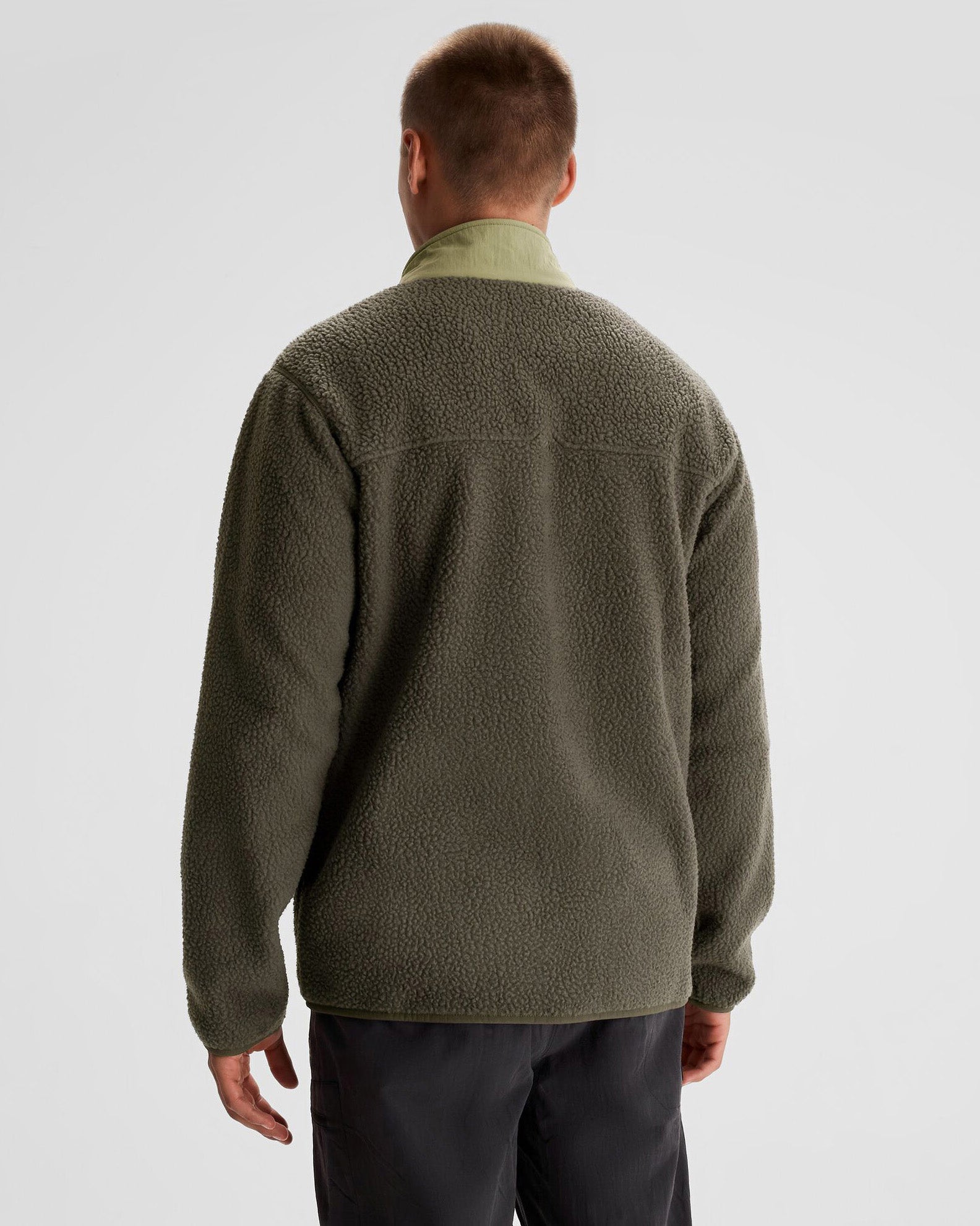 Men's Co Z High Pile Fleece Jacket - Dark Moss Green | Warm Winter Outerwear for Hiking & Outdoor Activities